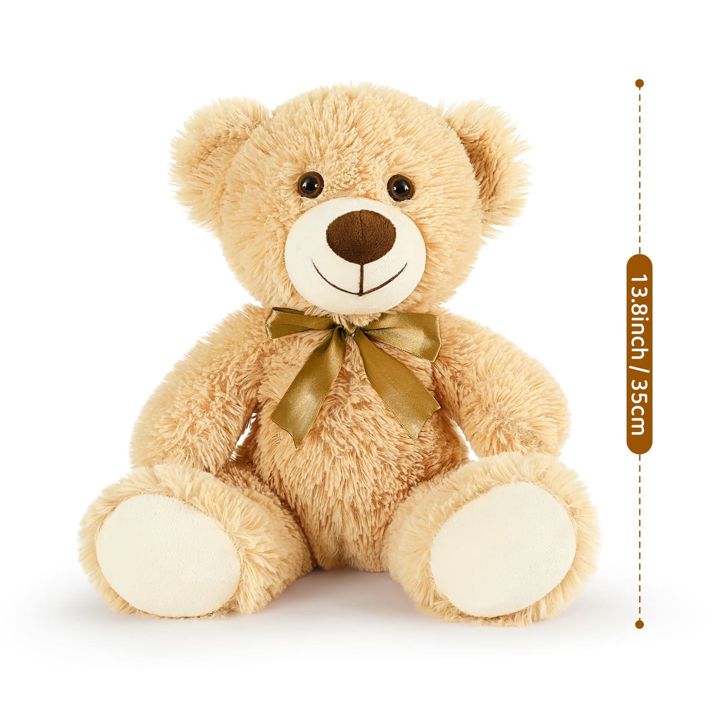 Paquet de 3 ours en peluche, marron clair, 13,8 pouces