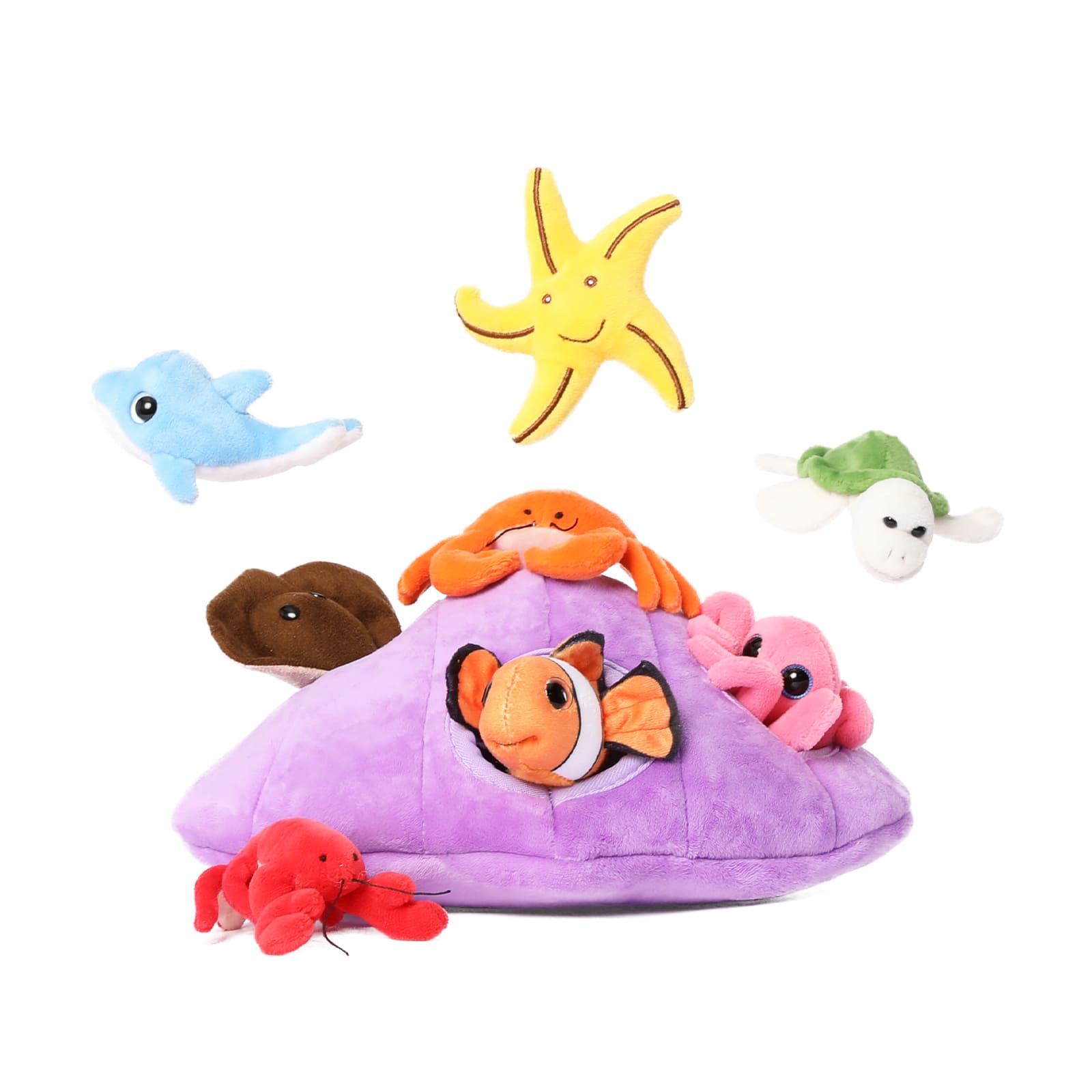 8 Piece Sea Animal Stuffed Toy Set, 11.4 Inches