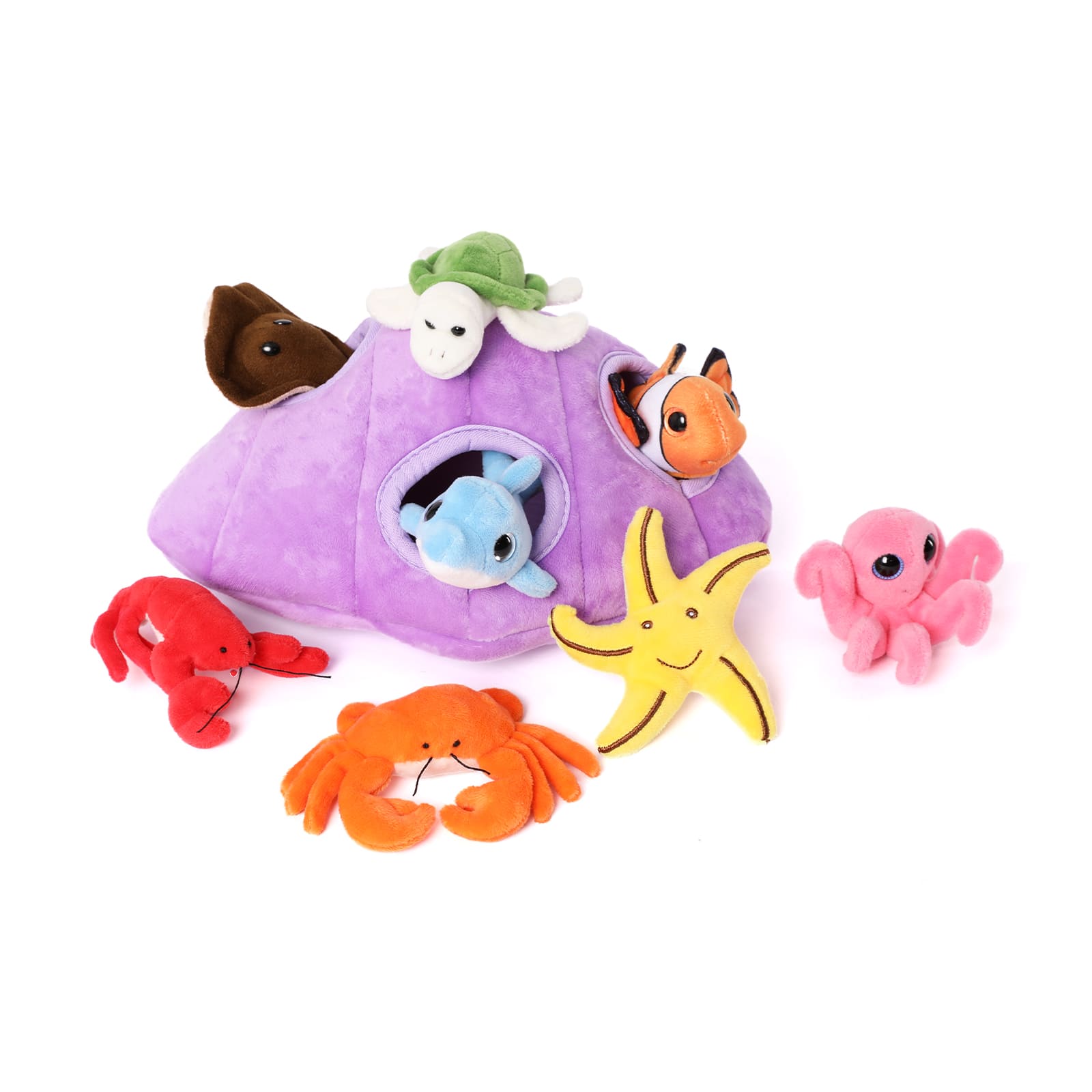 8 Piece Sea Animal Stuffed Toy Set, 11.4 Inches