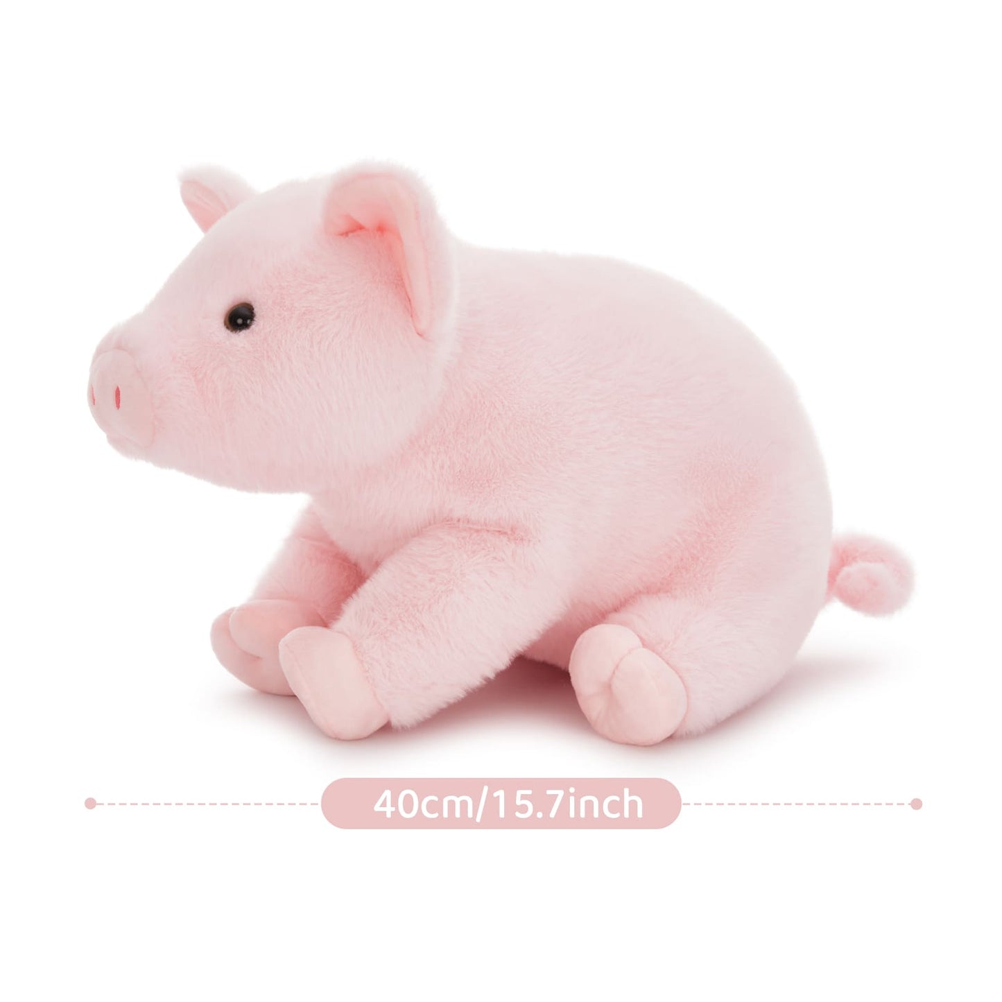 Pig Stuffed Animals Farm Plush Toys, Pink, 15.7 Inches