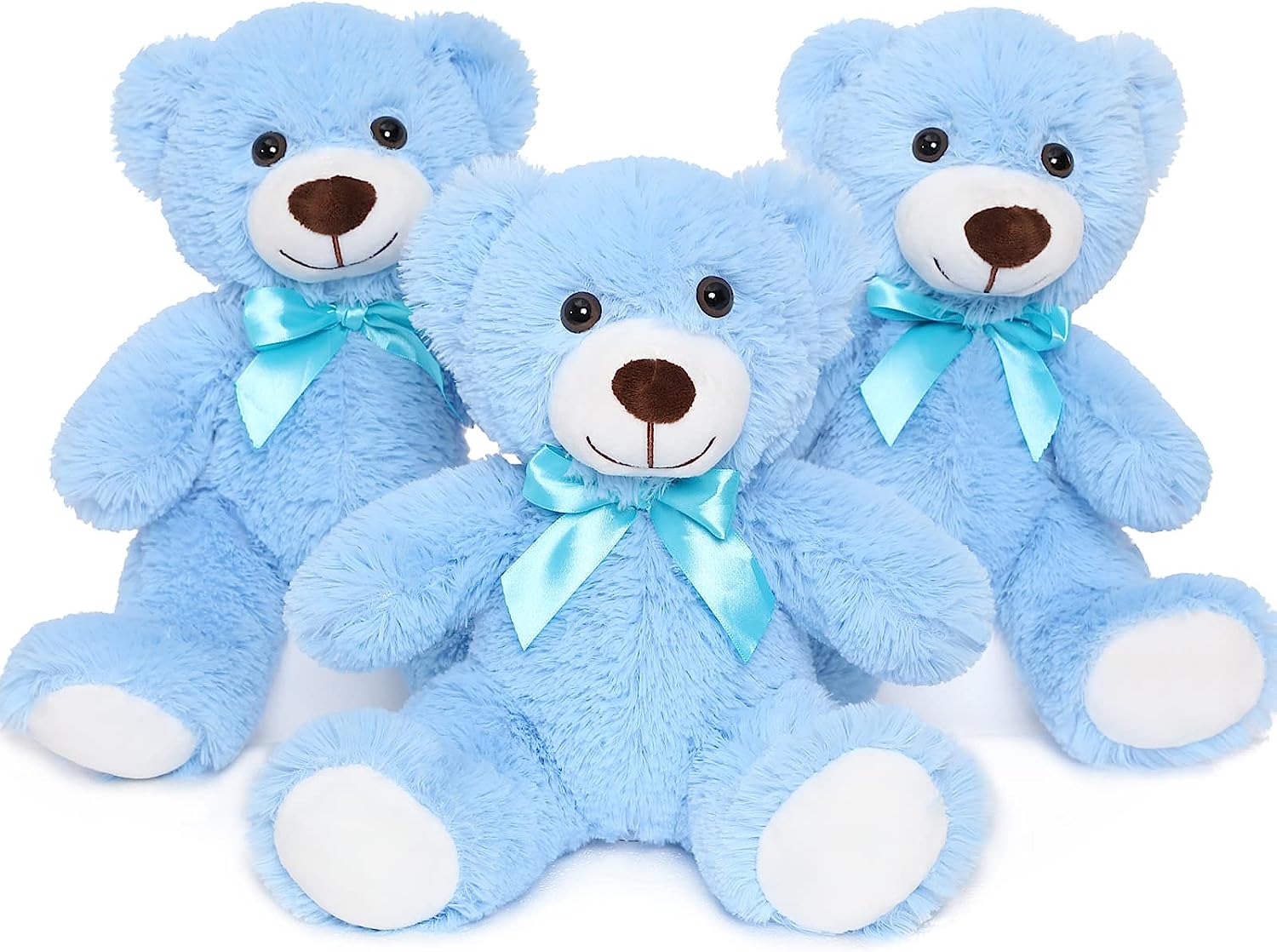3er-Pack Teddybär-Plüschspielzeug-Set, blau, 13,8 Zoll