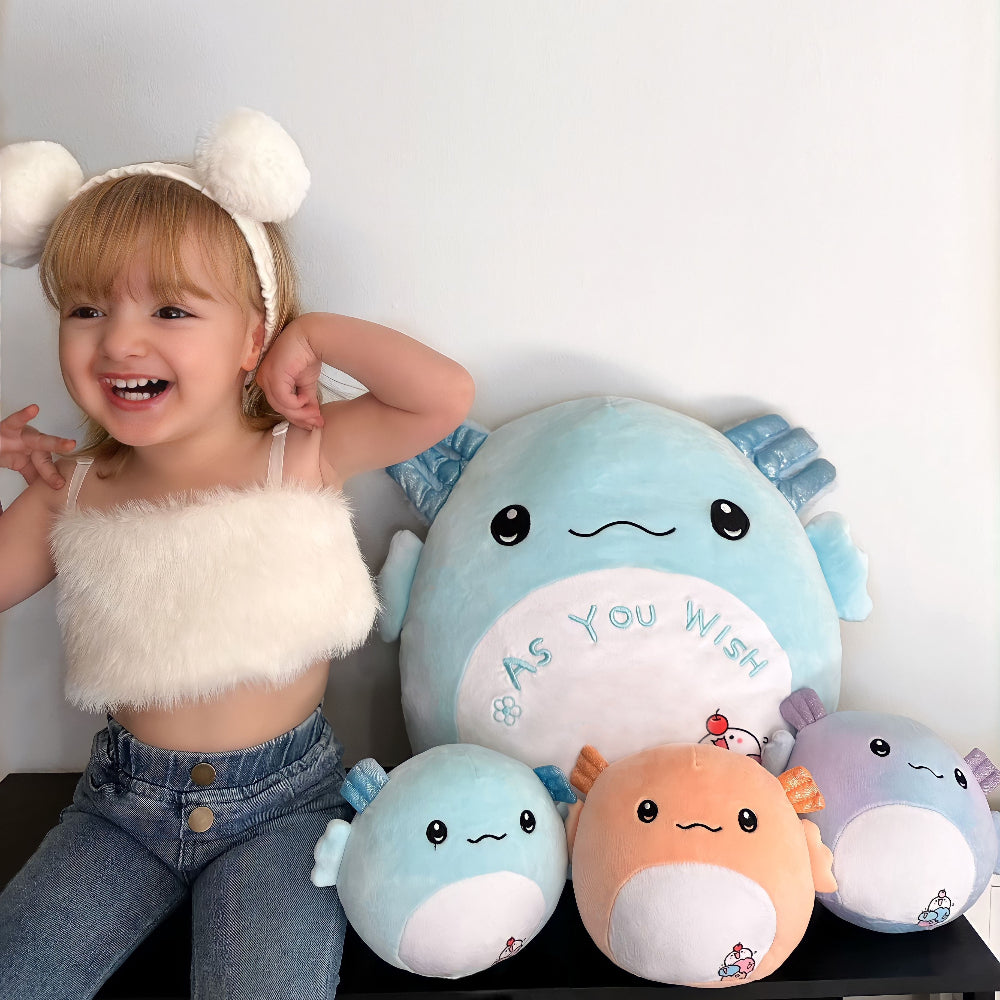 Axolotl-Plüschtier mit drei Axolotl-Babys, 16 Zoll