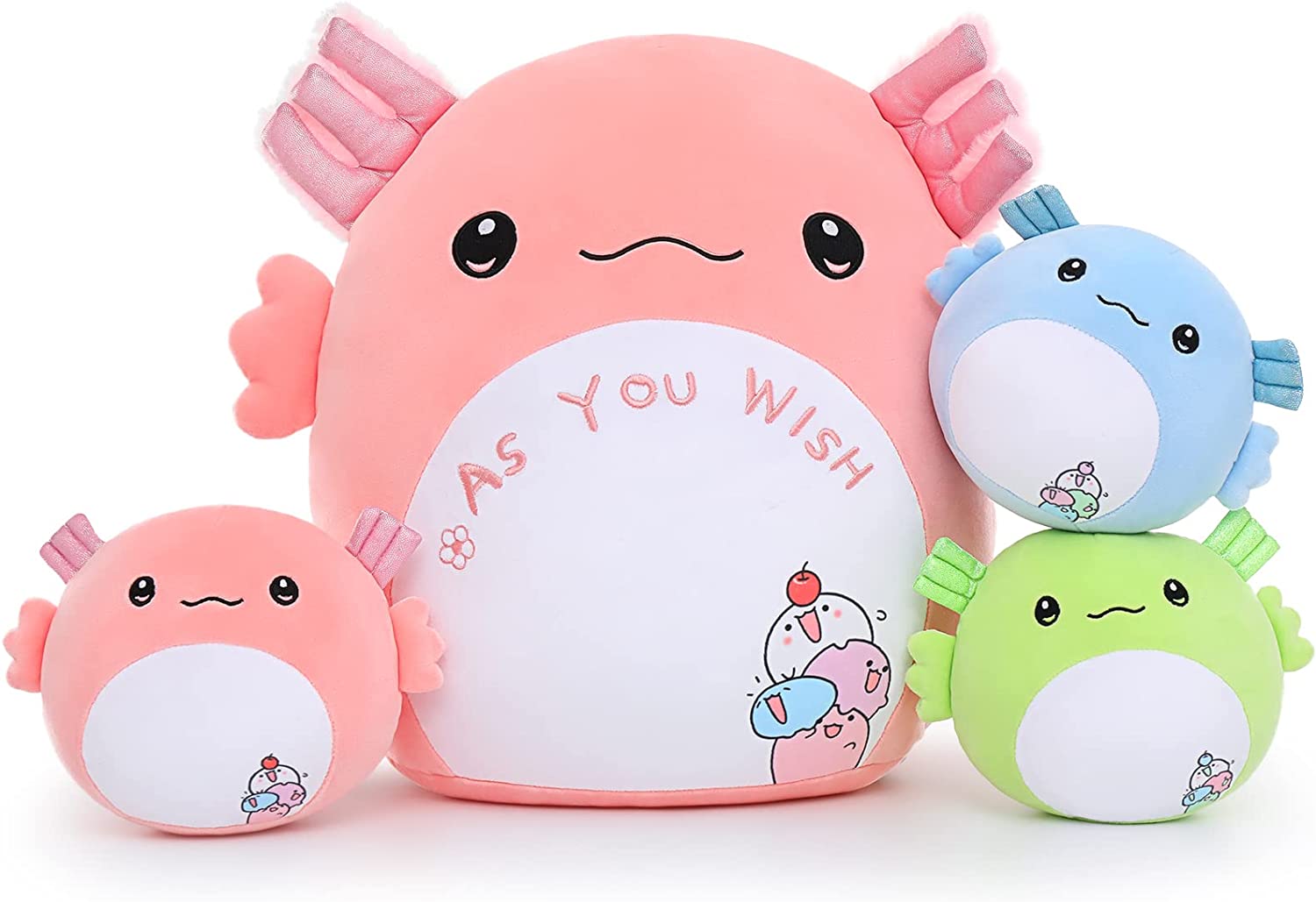 Axolotl-Plüschtier mit drei Axolotl-Babys, 16 Zoll