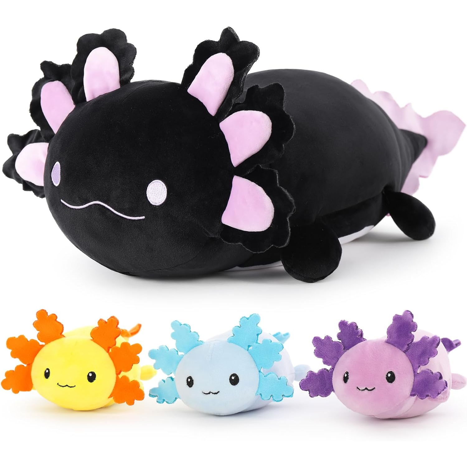 Peluche Axolotl avec 3 bébés, 23,5 pouces