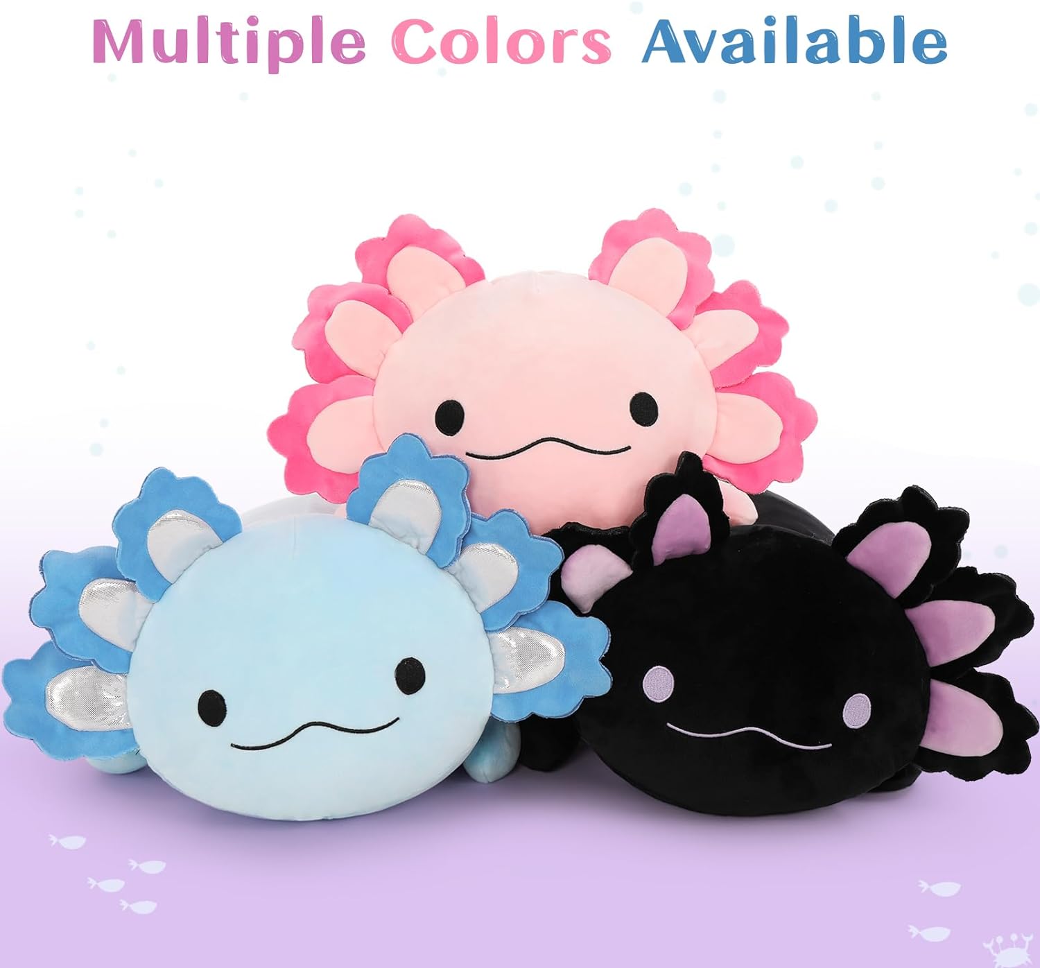 Peluche Axolotl avec 3 bébés, 23,5 pouces