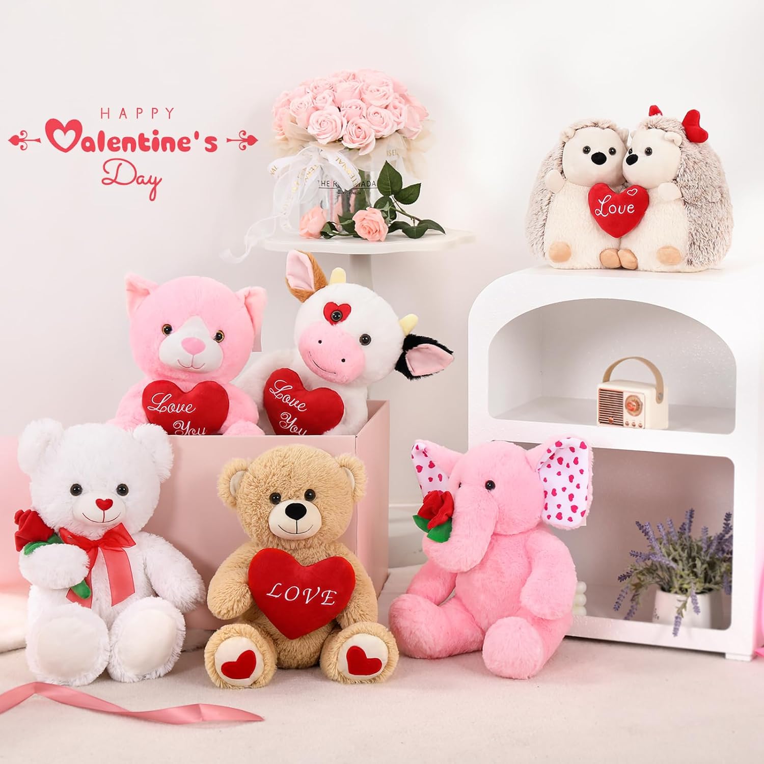 Elephant Plush Toy, Pink, 12 Inches