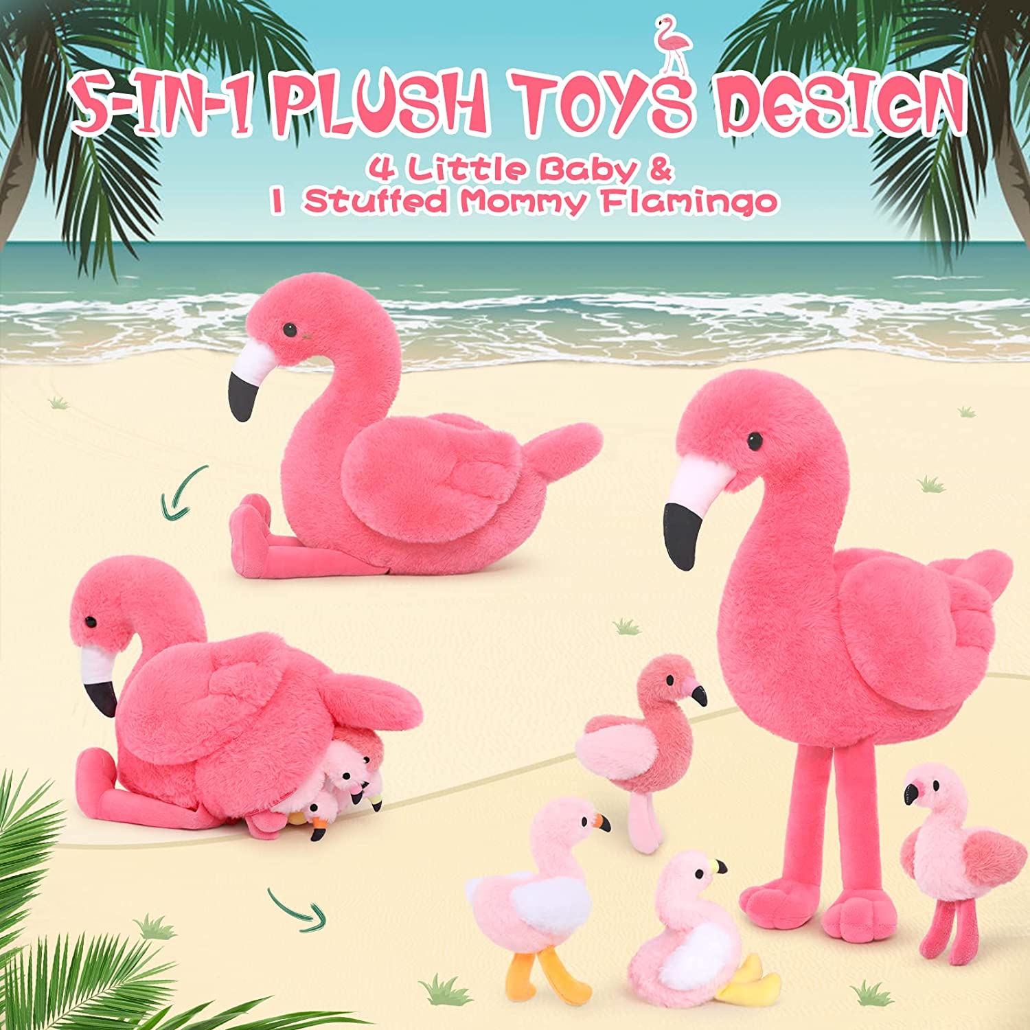 Flamingo Stuffed Animals Flamingo Plush Toys, Pink, 18 Inches