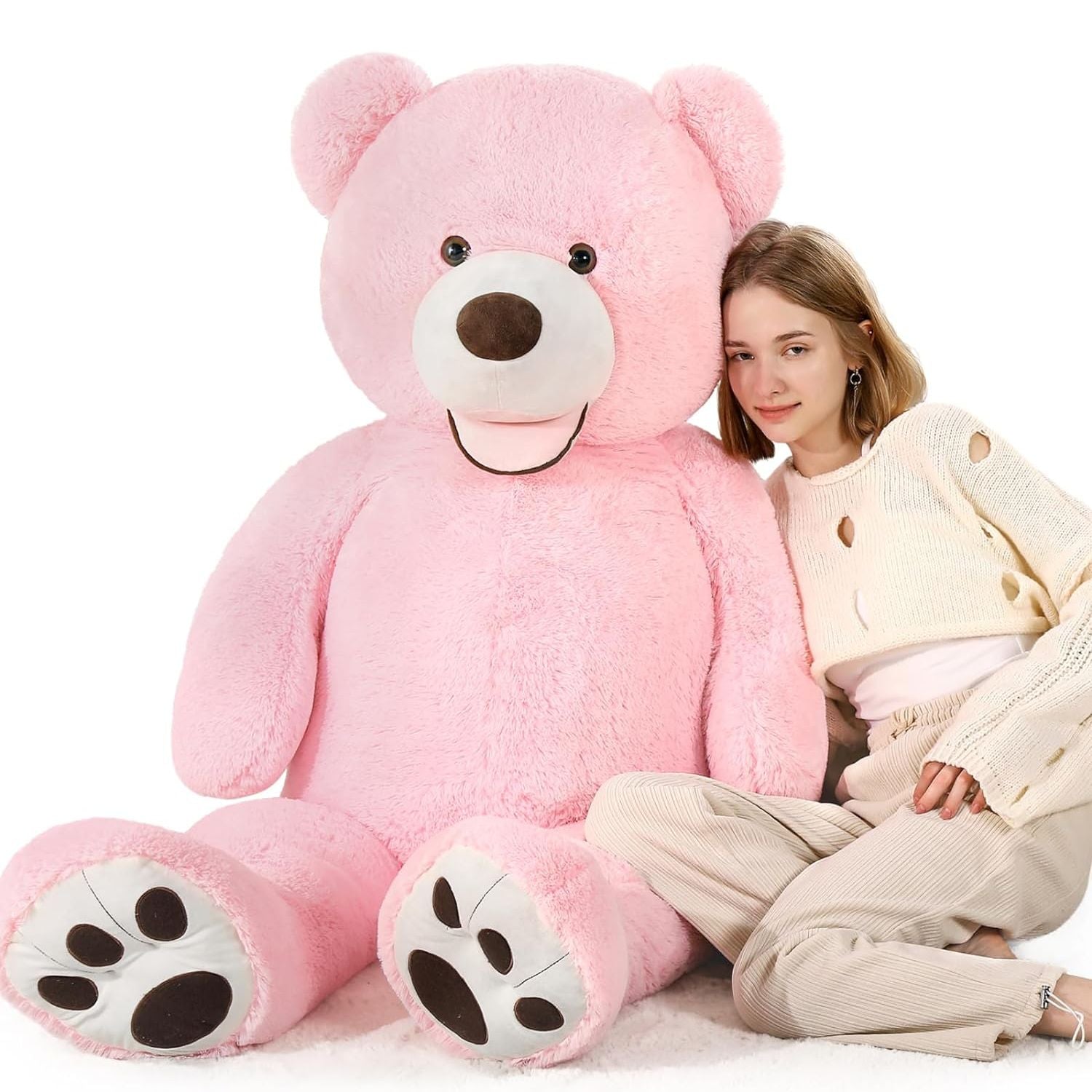 Smile Teddy Bear Plush Toy, Multicolor, 39/51/59/71 Inches