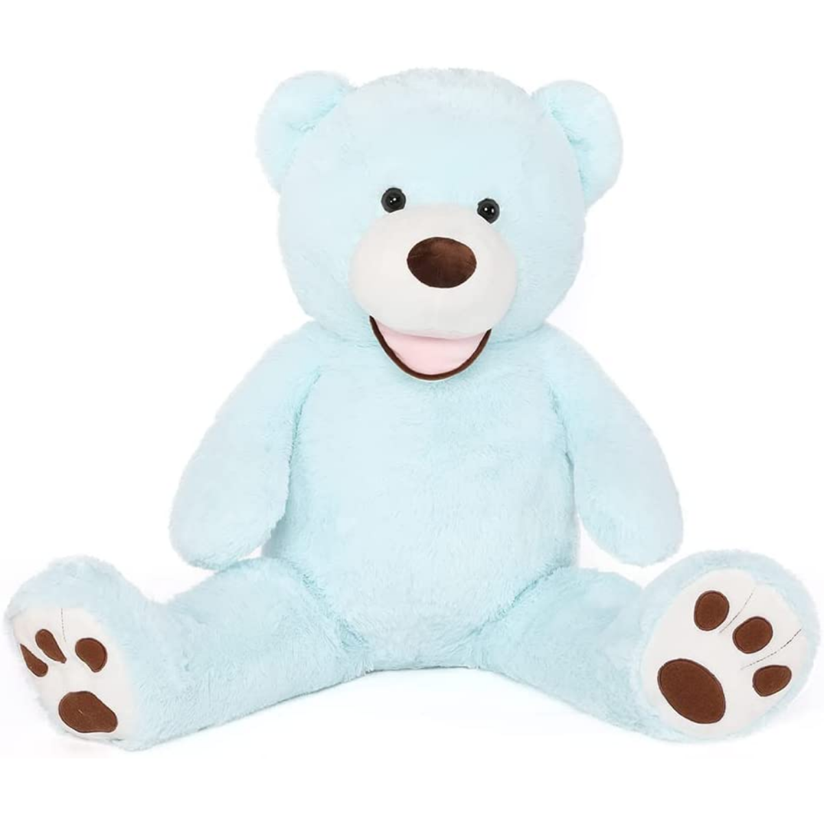 Giant Light Blue Teddy Bear Plush Toys - Light Blue Teddy Bear Plush Dolls - Smiling Teddy Bear Stuffed Animals - Valentine's Day Teddy Bear Plushies - Teddy Bear Theme Baby Shower - We Can Bearly Wait Baby Shower Decor - Romantic Valentine's Day Gift