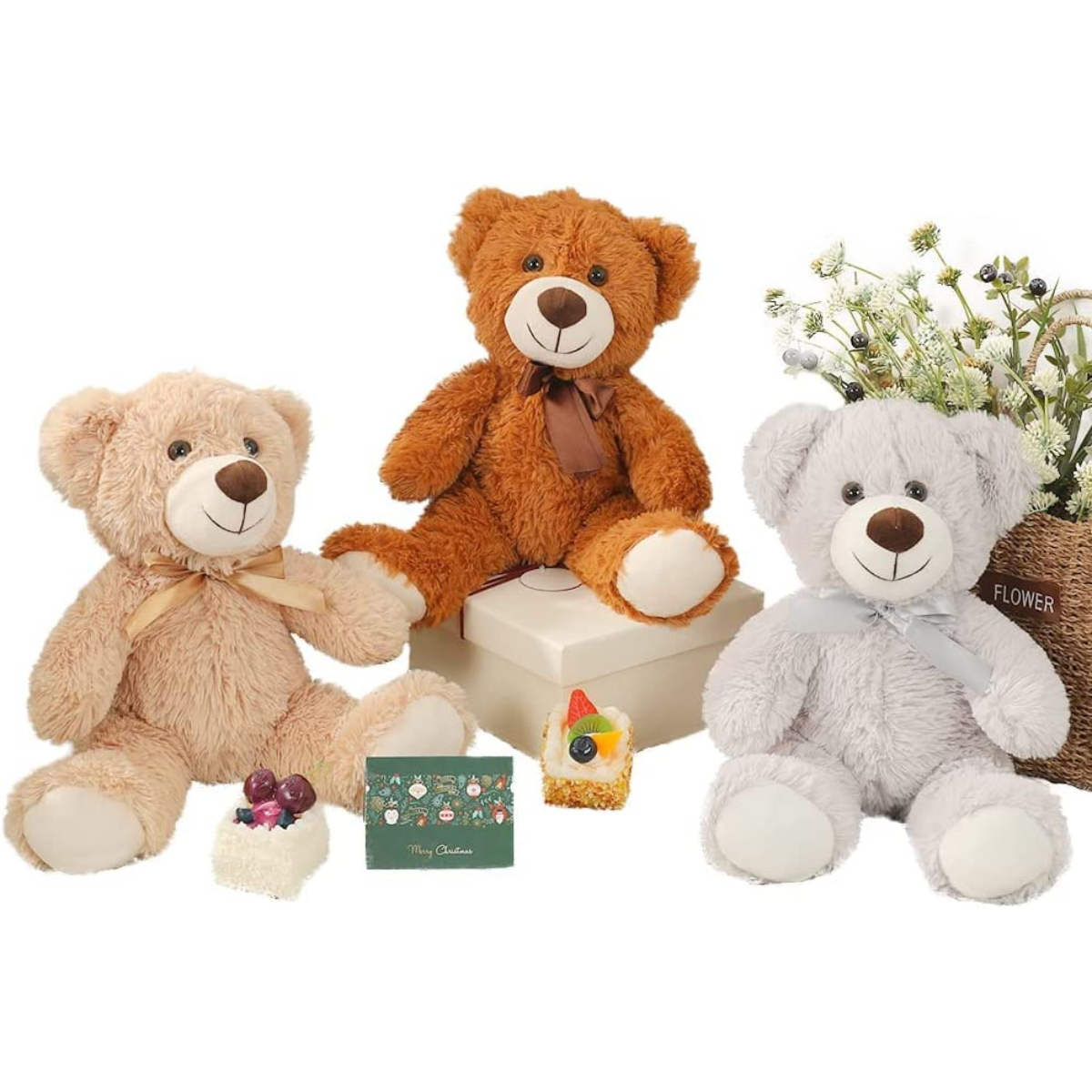 3er-Pack Teddybär-Kuscheltiere, 13,8 Zoll