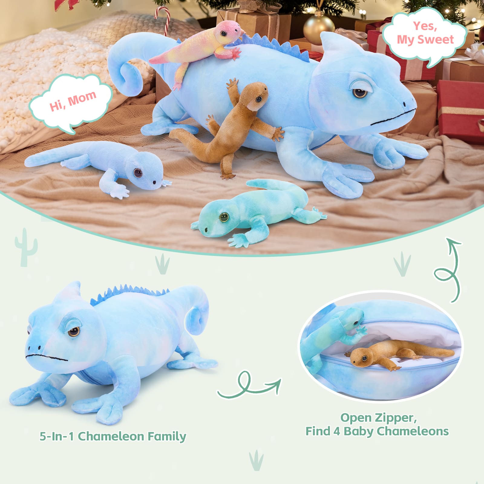 Realistic Lizard Stuffed Animals Reptile Plush Toys, 26.8 Inches