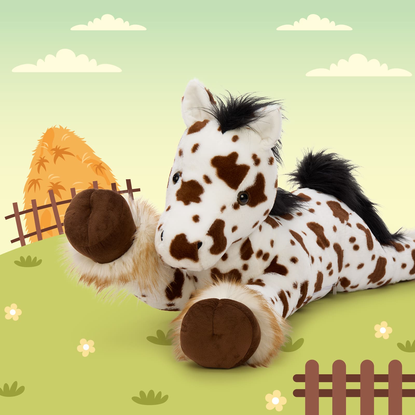 Appaloosa Spotted Horse Stuffed Animals, 47 Inches