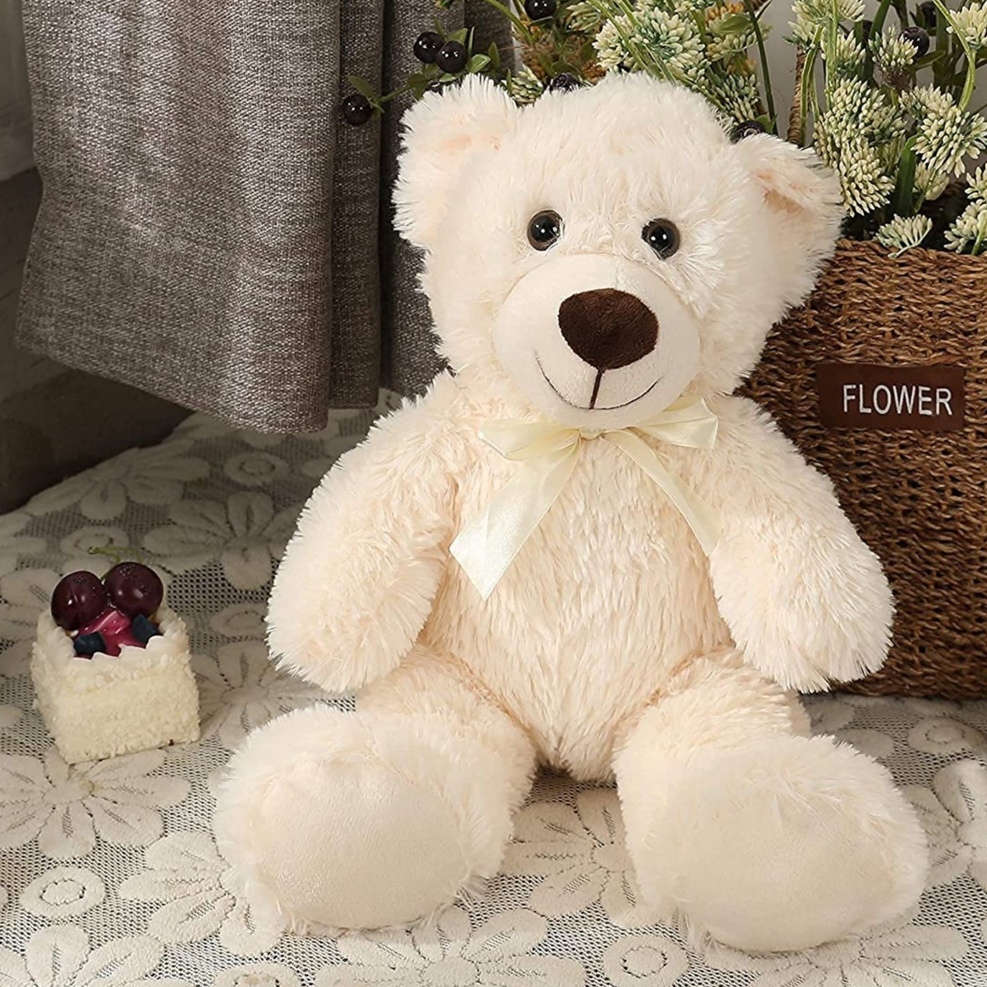 Paquet de 3 oursons en peluche, beige/marron clair/marron foncé, 13,8''