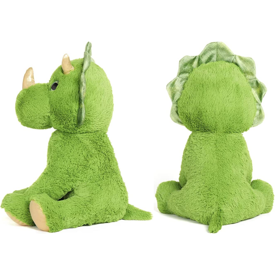 Jouet en peluche dinosaure Triceratops, vert, 24,4 pouces