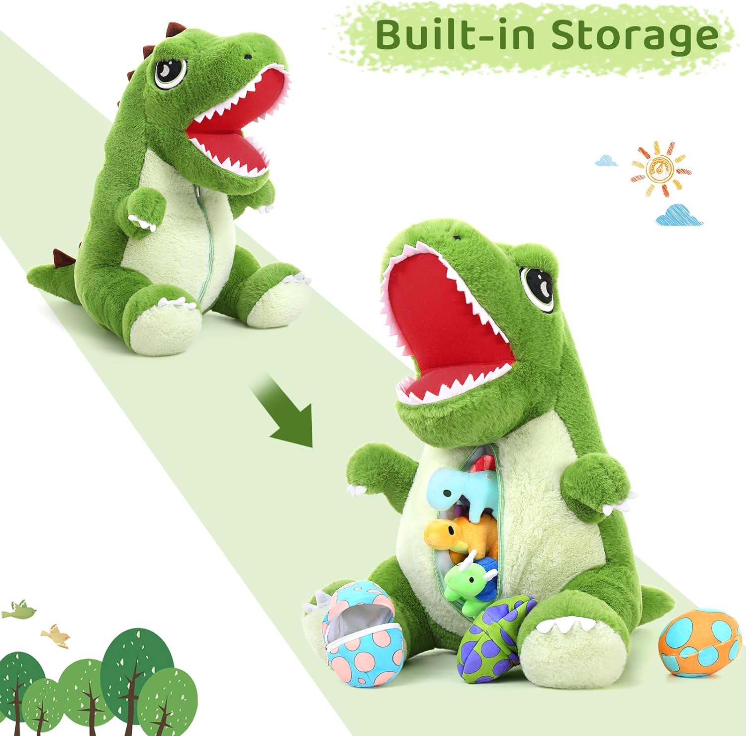 Ensemble de jouets en peluche Tyrannosaurus Rex, 19,6 pouces