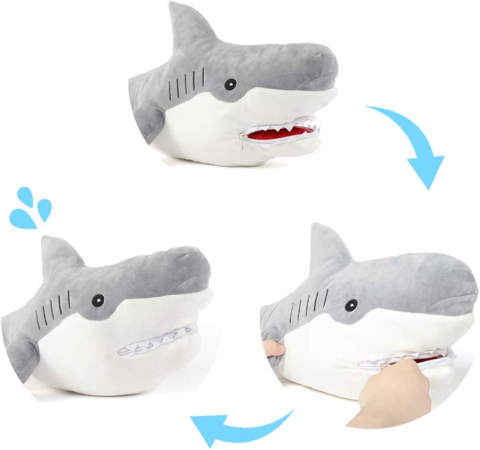 Requin blanc avec 5 petites créatures marines, 23 pouces