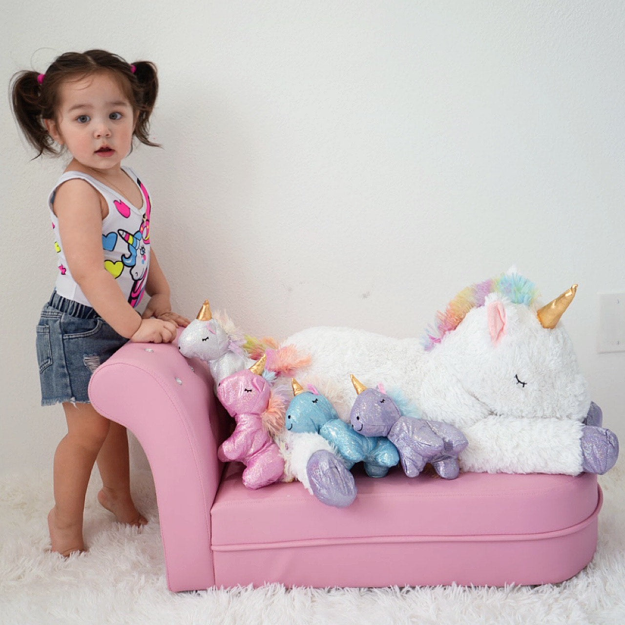 Unicorn Stuffed Animals - Big Unicorn Plush Toys for Children - Unicorn Cartoon Plush Pillows - White 24 Inches Unicorn Plushies - Stuffed Animal Babies with Their Mom - Stuffed Animals with Babies in the Belly - Birthday/Christmas/Valentine's Day Gift for Girls - MorisMos Stuffed Animals