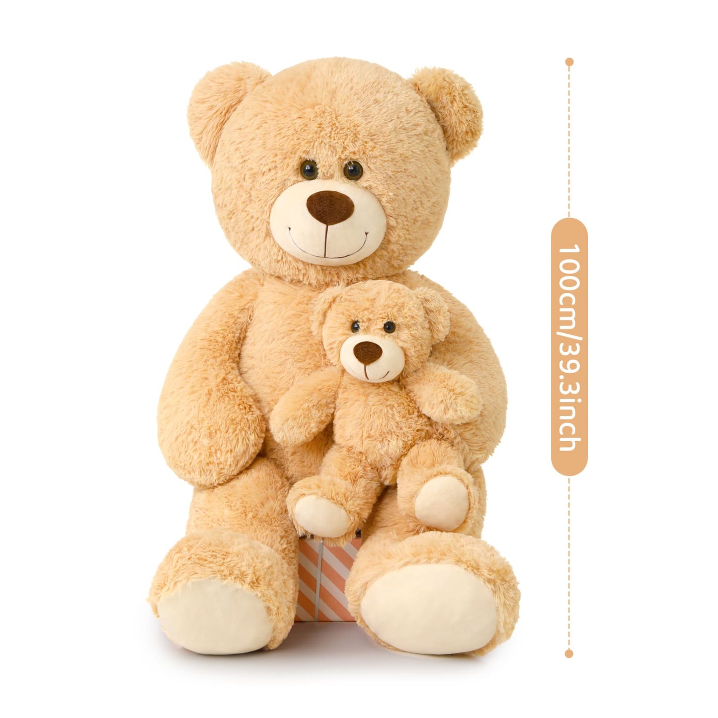 Jouet en peluche géant maman ours et bébé, 39 pouces