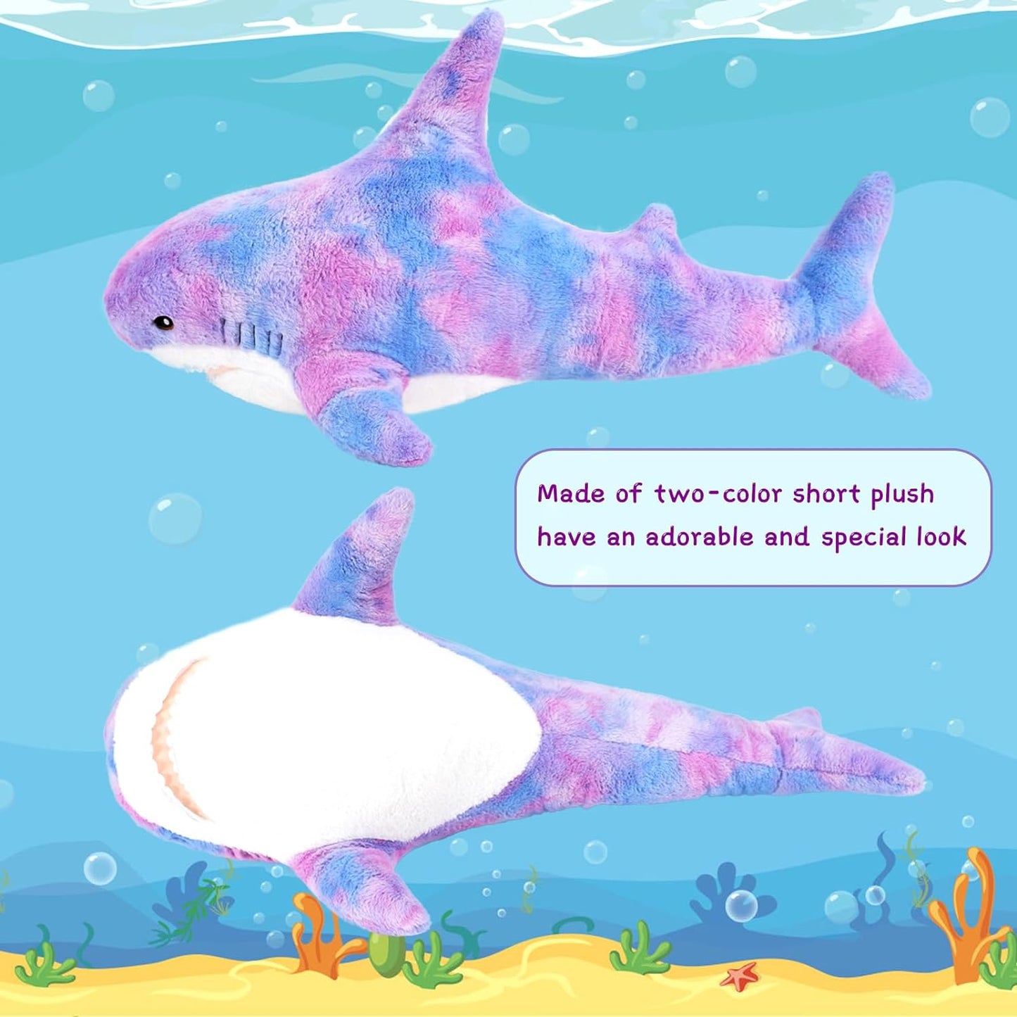 Giant Shark Plush Toy Ocean Animal Throw Pillow, 32/40 Inches - MorisMos Stuffed Animal Toys