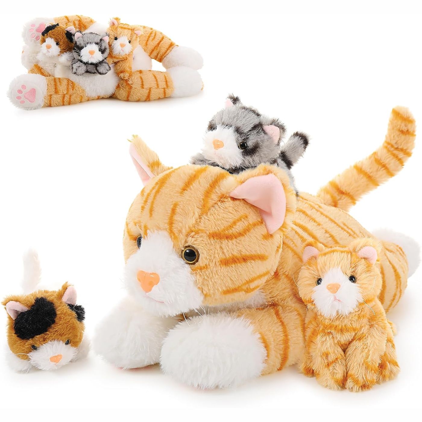 Katzen-Plüschspielzeug-Set, Orange, 16 Zoll