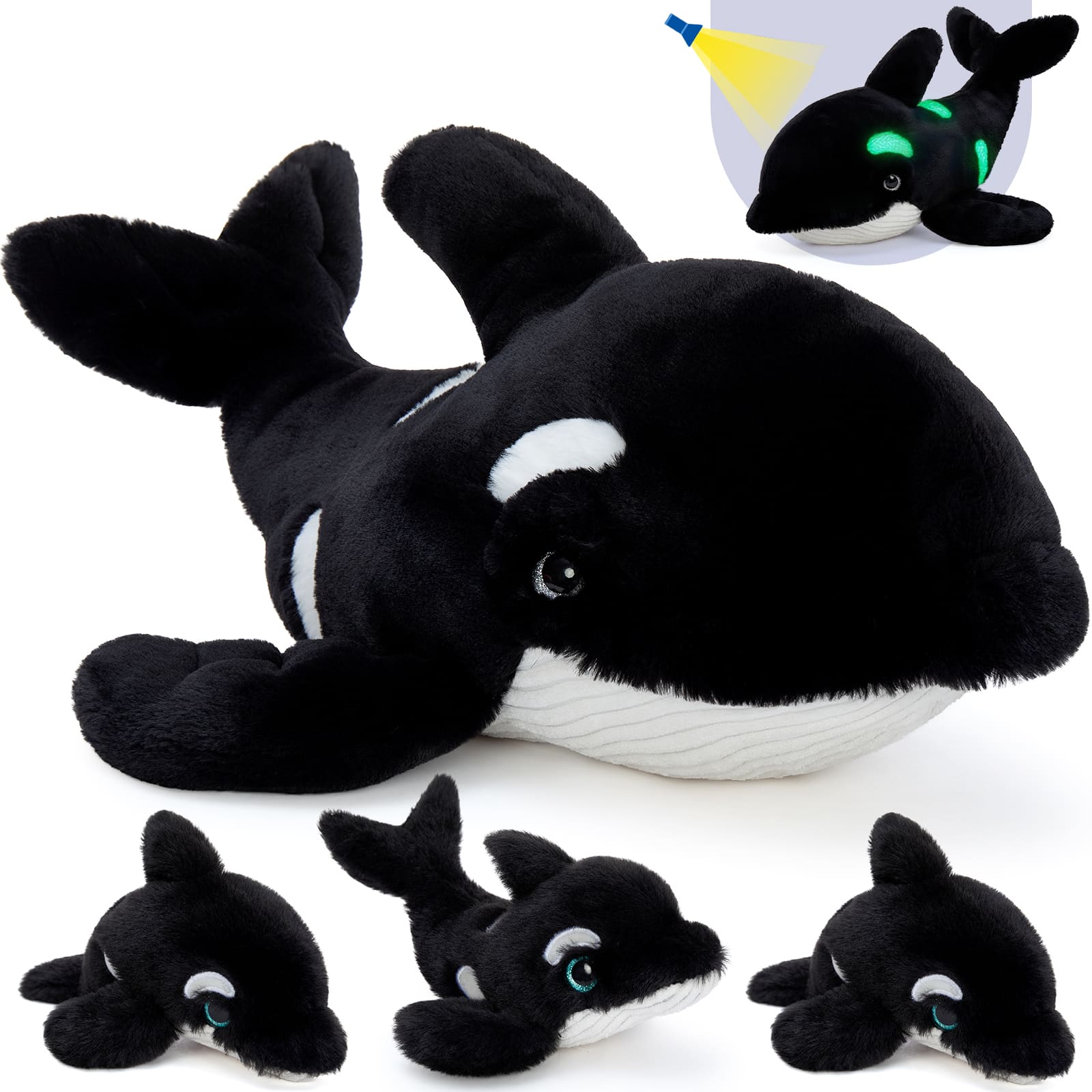 Killer Whales Stuffed Animals Ocean Plush Toys, 24 Inches
