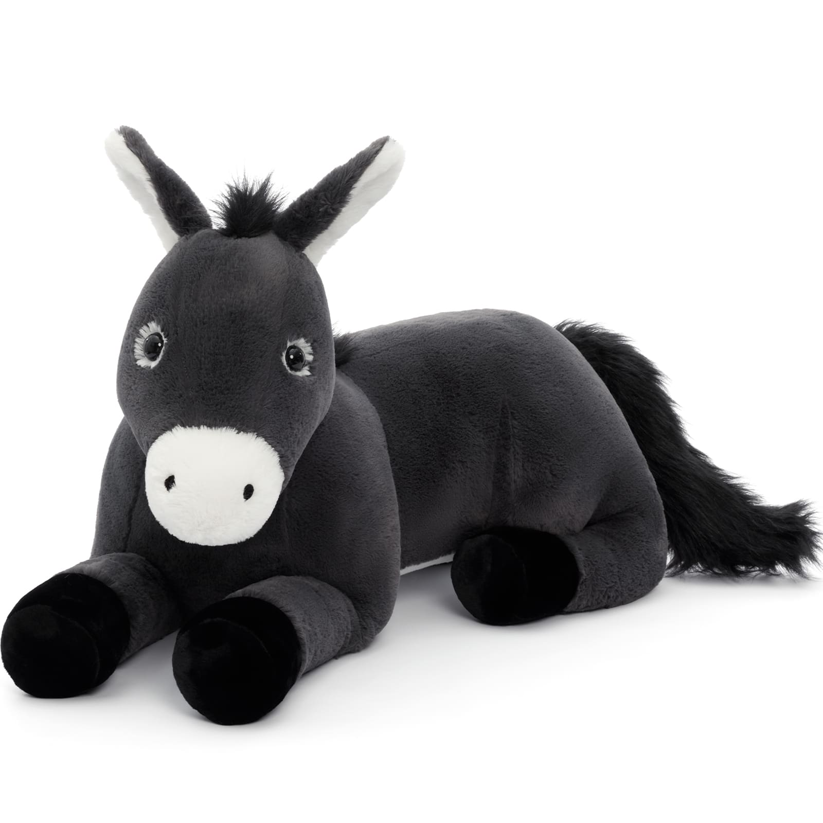 43.3" Giant Plush Donkey Stuffed Animal Large Farm Animal Pillow Toy