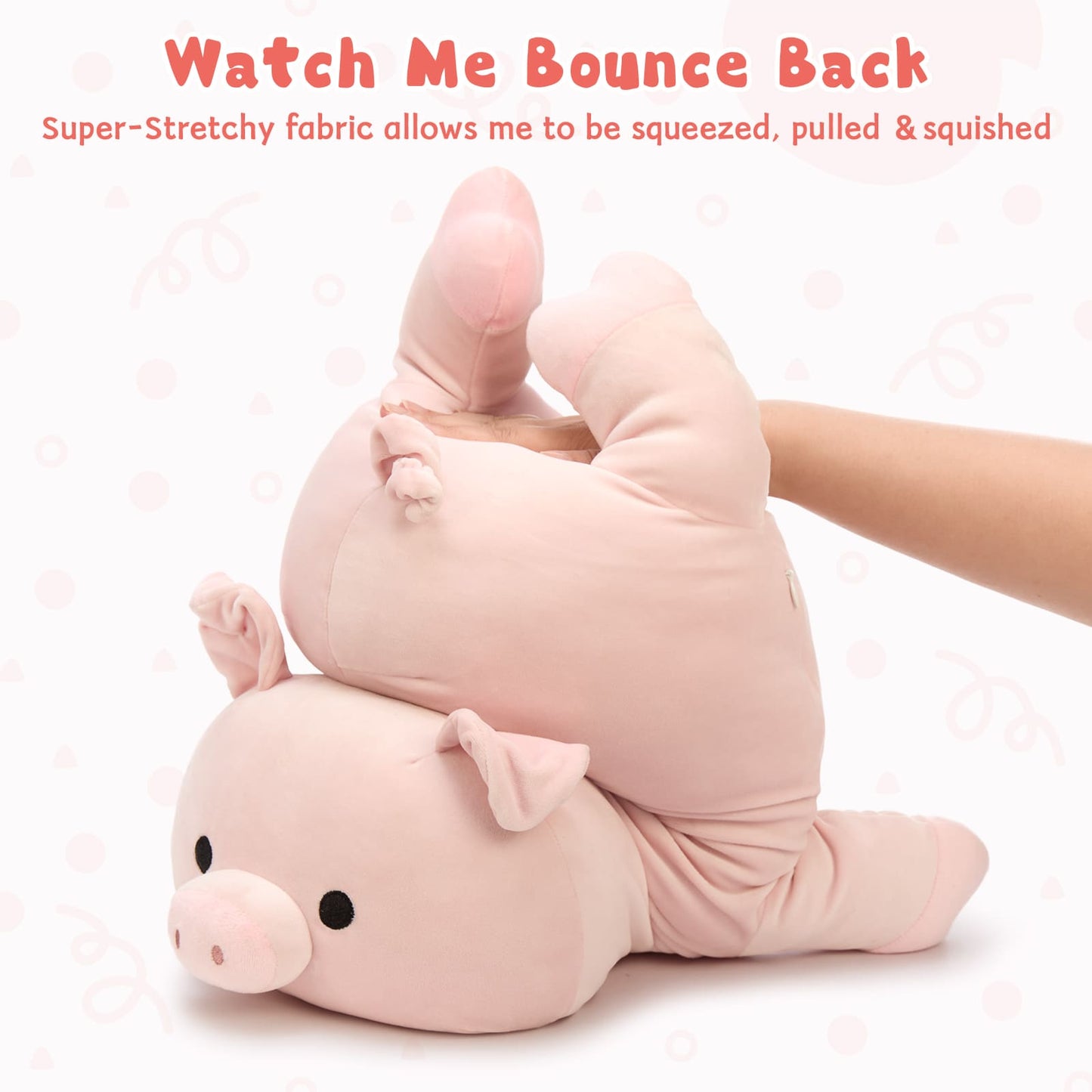 Large 60 cm pig plush body pillow in pastel pink, soft cuddly stuffed pig perfect for naps, relaxation, and cozy home decor