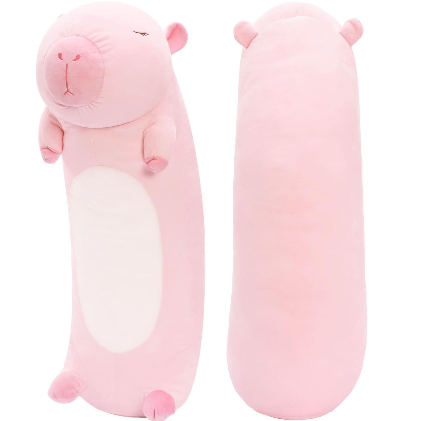 Capybara Long Throw Pillow Capybara Stuffed Animals, Brown, 39 Inches