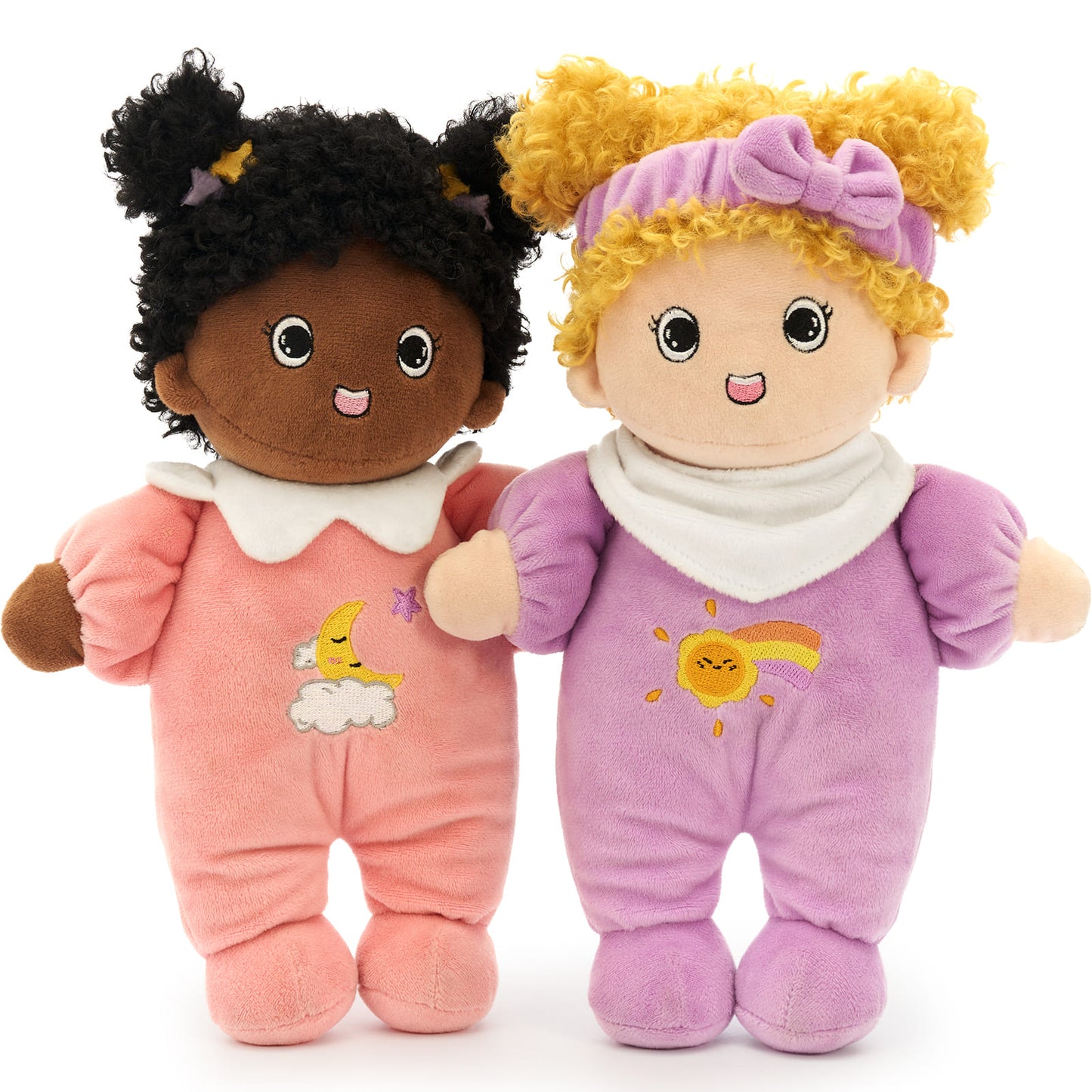 2-Piece Comfort Dolls 11.8-Inch Soft Plush Doll Set for Kids