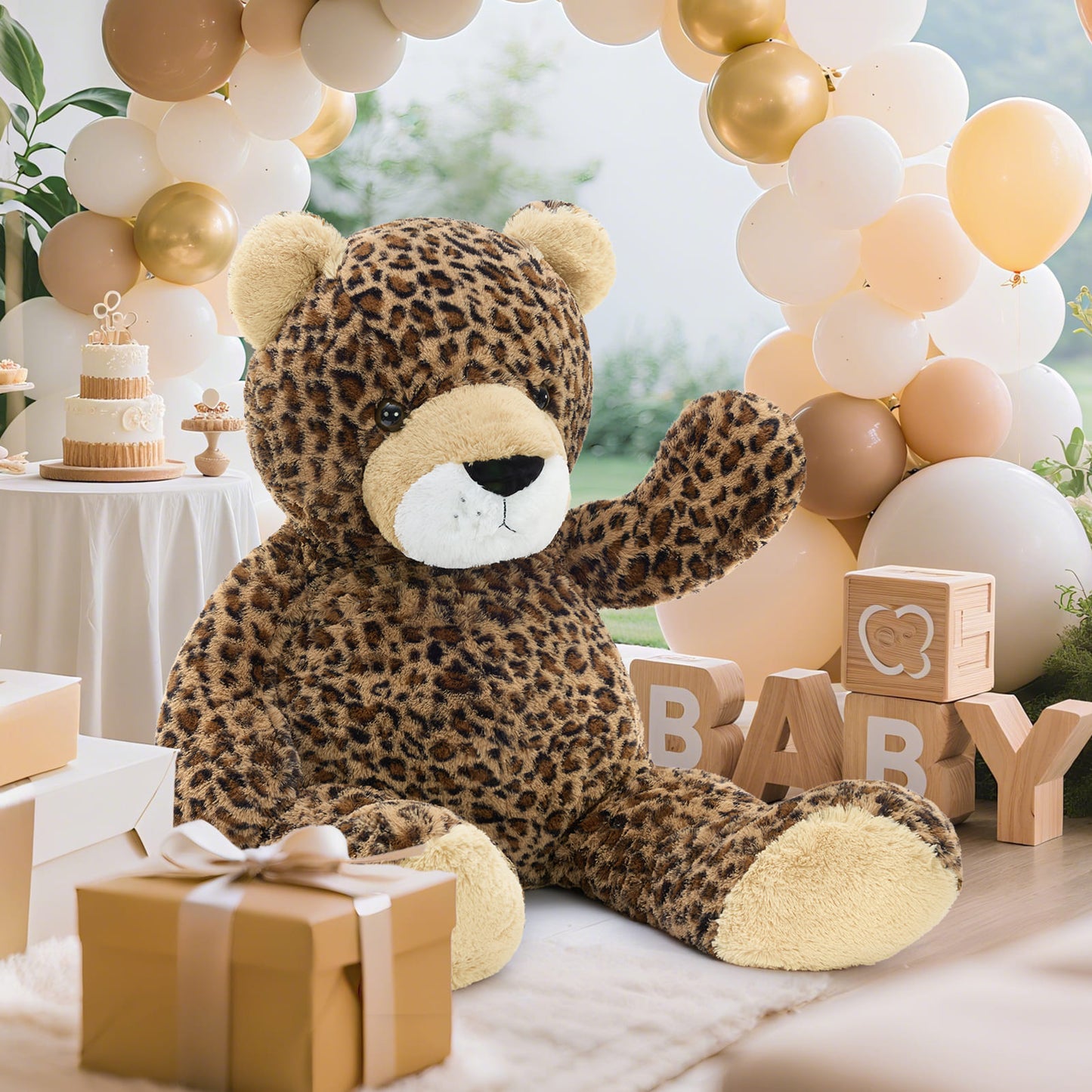 MorisMos Giant Cheetah Stuffed Animal Plush Toy,Large Leopard Cute Jumbo Soft Toys,Huge Big Size Plushy Plushie,Gifts for Kids ( 51 Inches/130 CM )