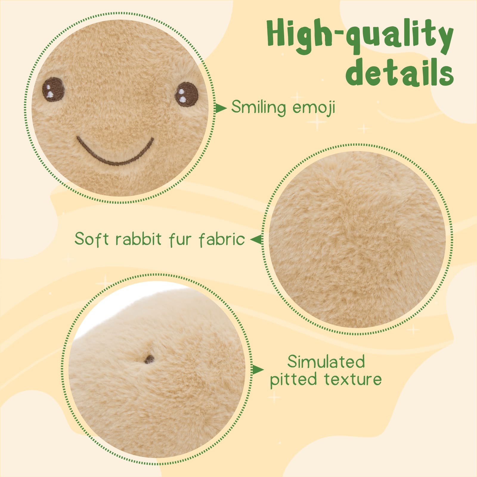 Kawaii Potato Family Stuffed Animal Pillow with Hidden Mini Plushies