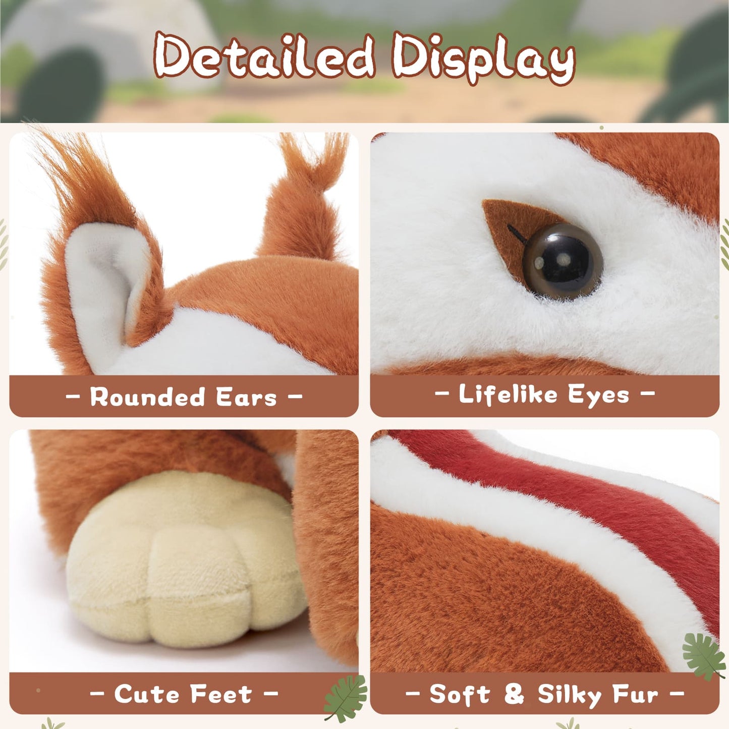 Chipmunk Stuffed Animals with Three Chipmunk Babies in the Belly - Lifelike Squirrel Plush Toys - Chipmunk stuffed animal babies with their Mom - Christmas/Birthdy/Graduation/Baby Shower Gift Guide - Free Shipping