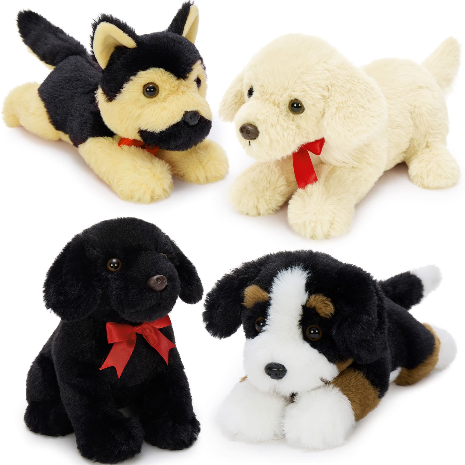 Dog Plush Toy Set Soft Stuffed Puppy Collection, 13.8 Inches