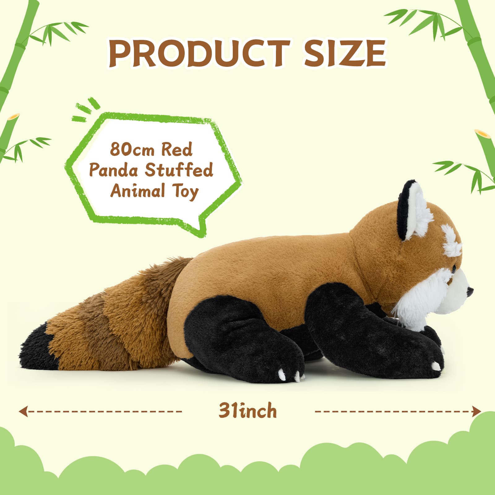 Red Panda Plush Toys Woodland Stuffed Animals, 31 Inches