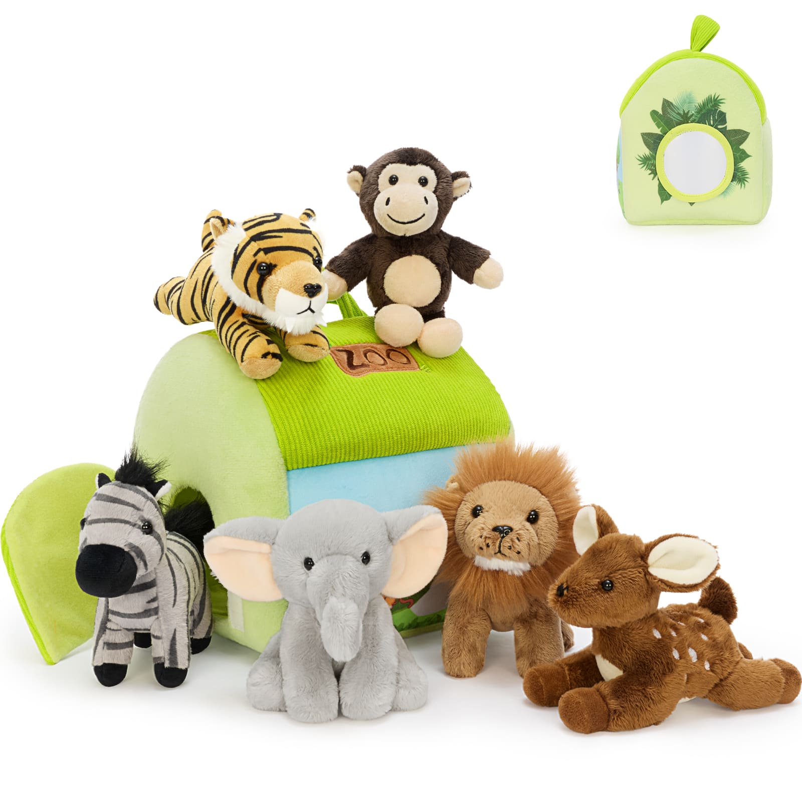 Safari Zoo Animal Plush Playhouse Set for Kids