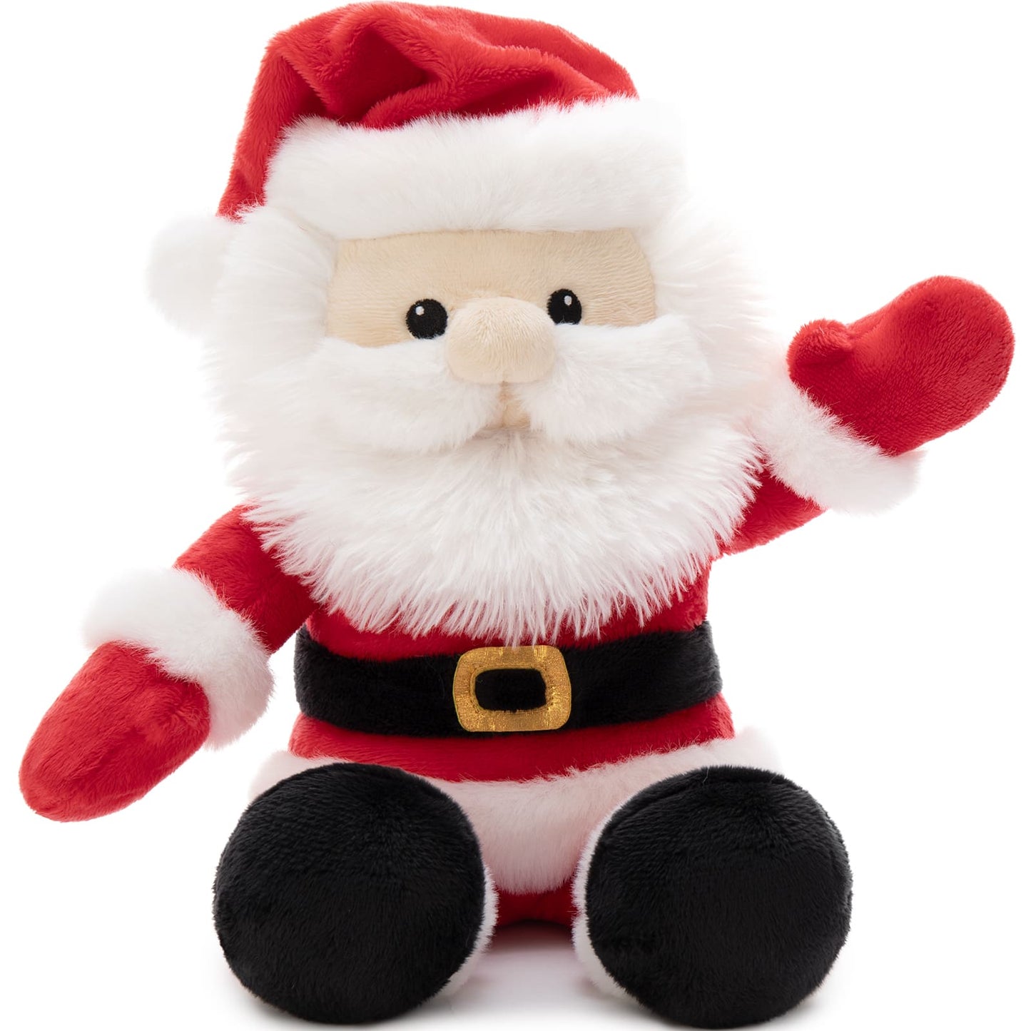 MorisMos 16-inch Christmas Santa Claus Stuffed Animal with Adjustable Joints, Weight Heating Stuffed Santa Claus Plush Toy for Girls Boys Kids