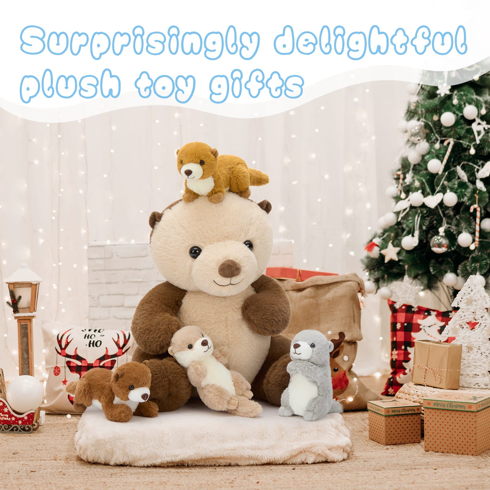 Sea Otter Stuffed Animals with Babies Inside, 14.5 Inches