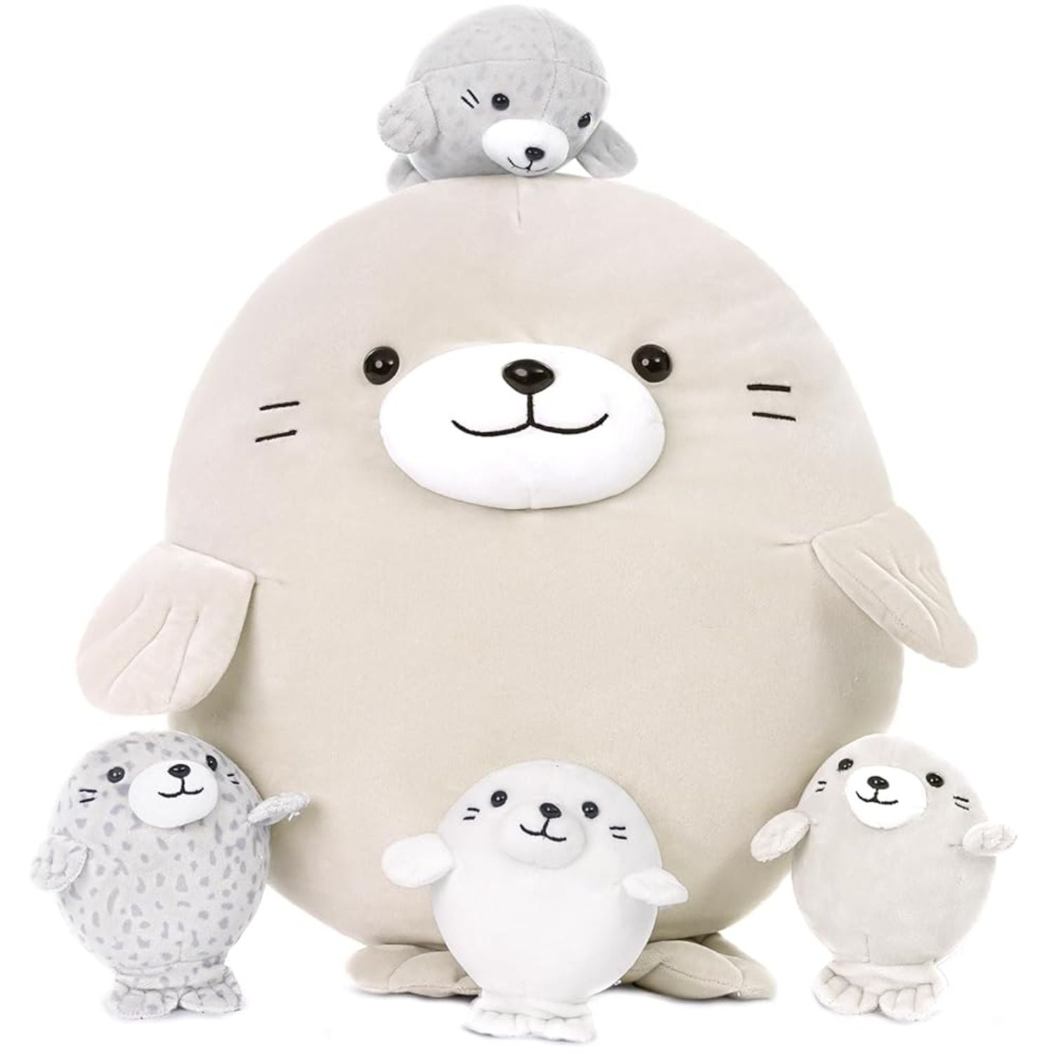 Ensemble de jouets en peluche Seal, gris, 18,8 pouces