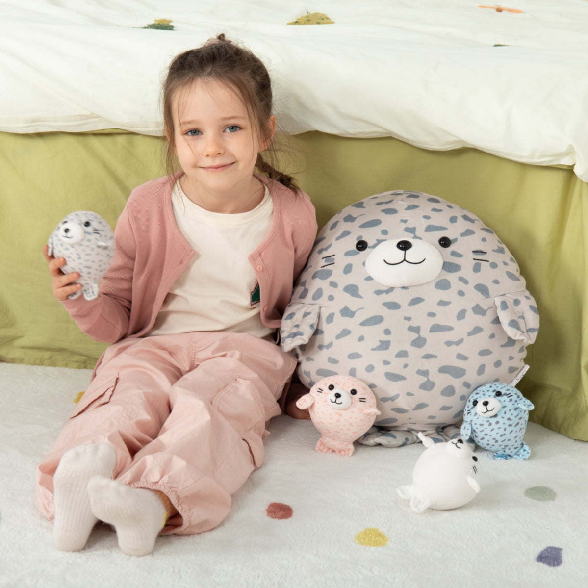 Ensemble de jouets en peluche Seal, gris, 18,8 pouces