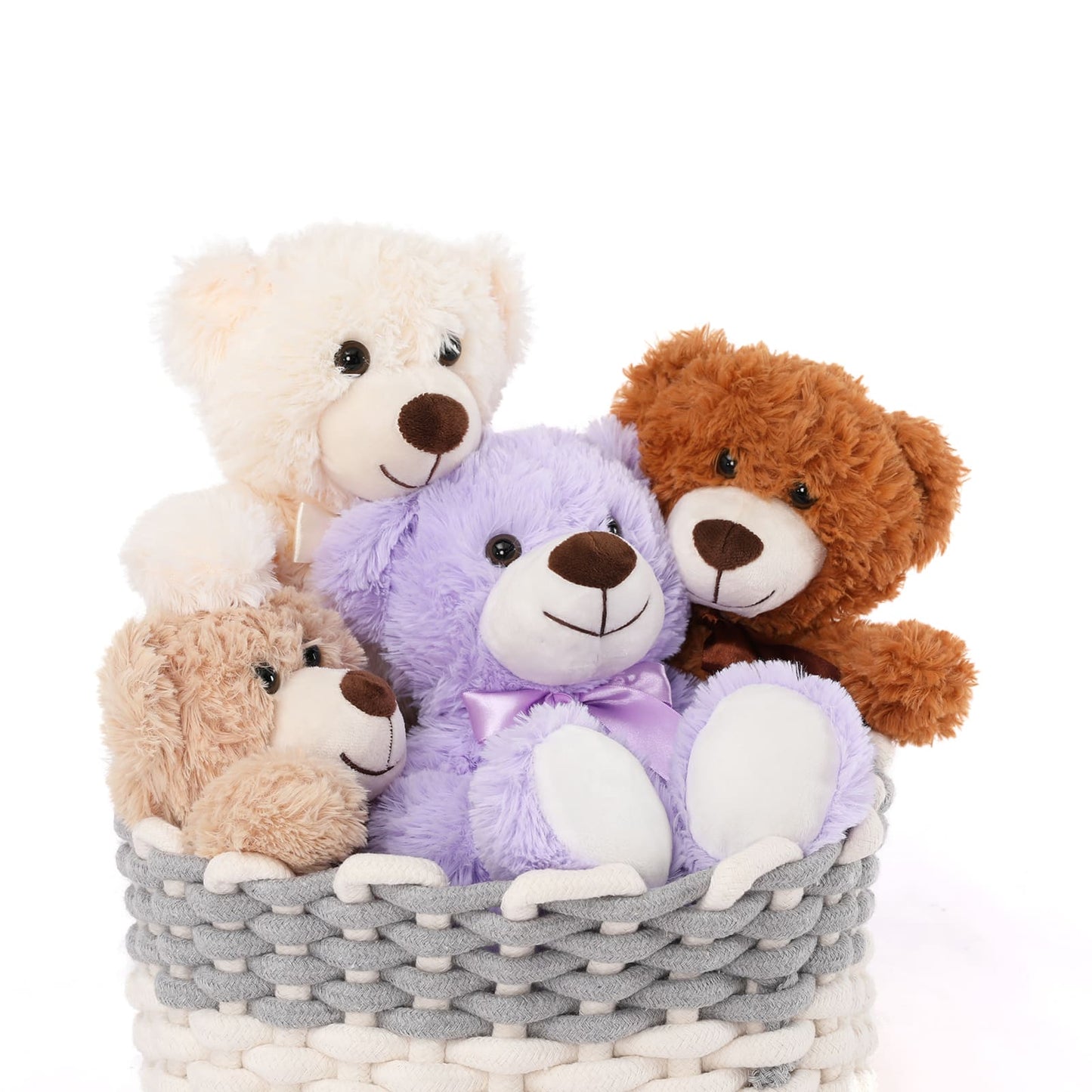 Jouets en peluche ours en peluche 7 pièces, sept couleurs, 13,8 pouces