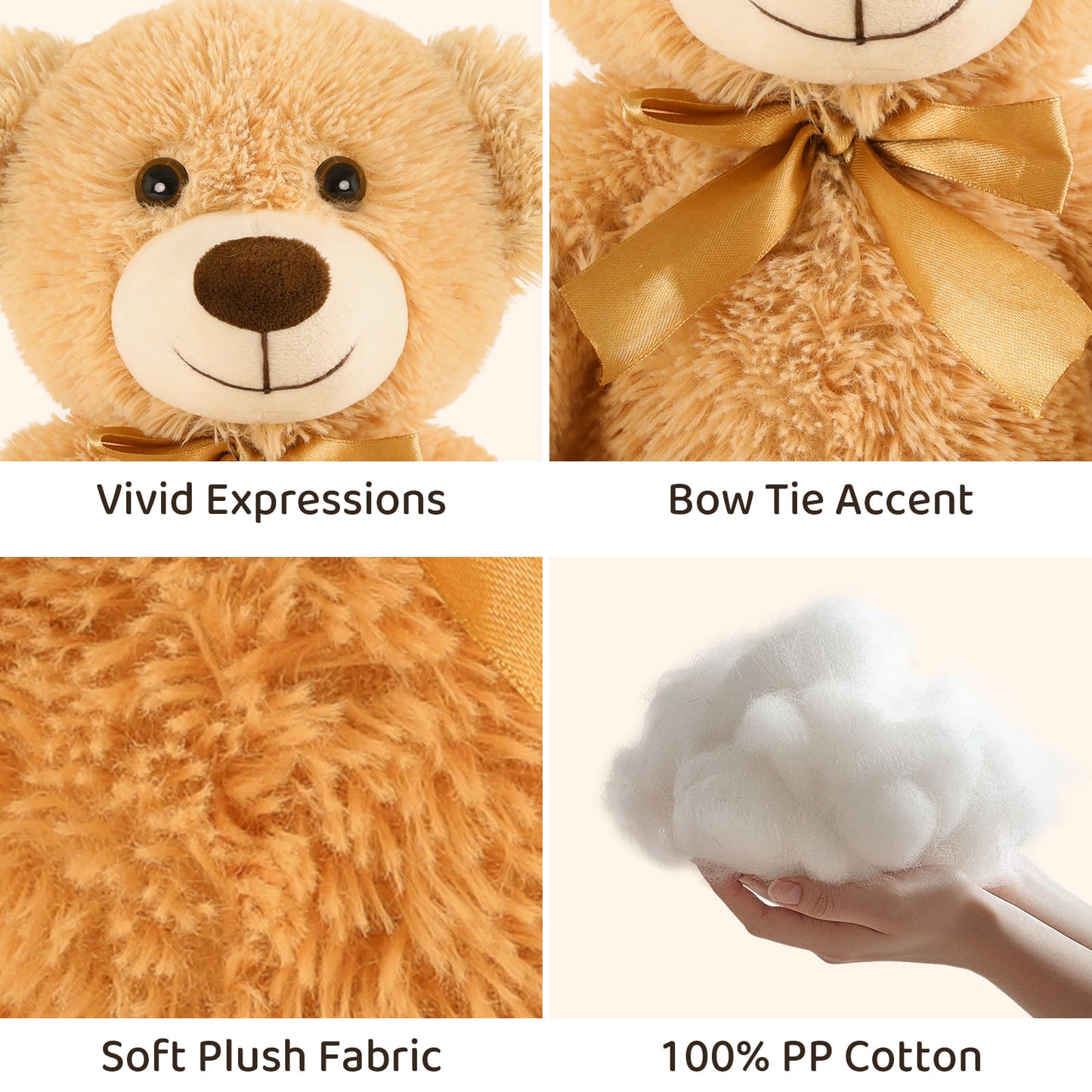 Jouets en peluche ours en peluche 7 pièces, sept couleurs, 13,8 pouces