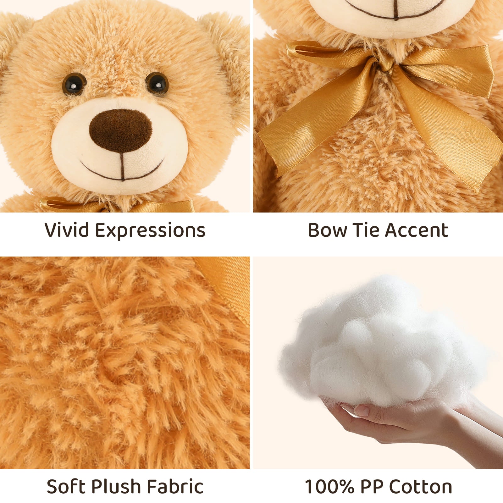 Jouets en peluche ours en peluche 7 pièces, sept couleurs, 13,8 pouces