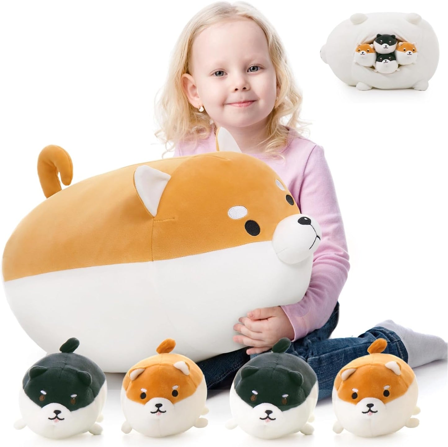 Shiba Inu Plush Toy Set, 18 Inches