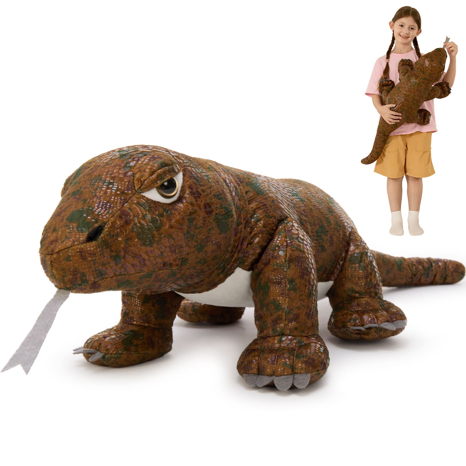 Komodo Dragon Plush Toys Monitor Lizard Stuffed Animals, 32 Inches