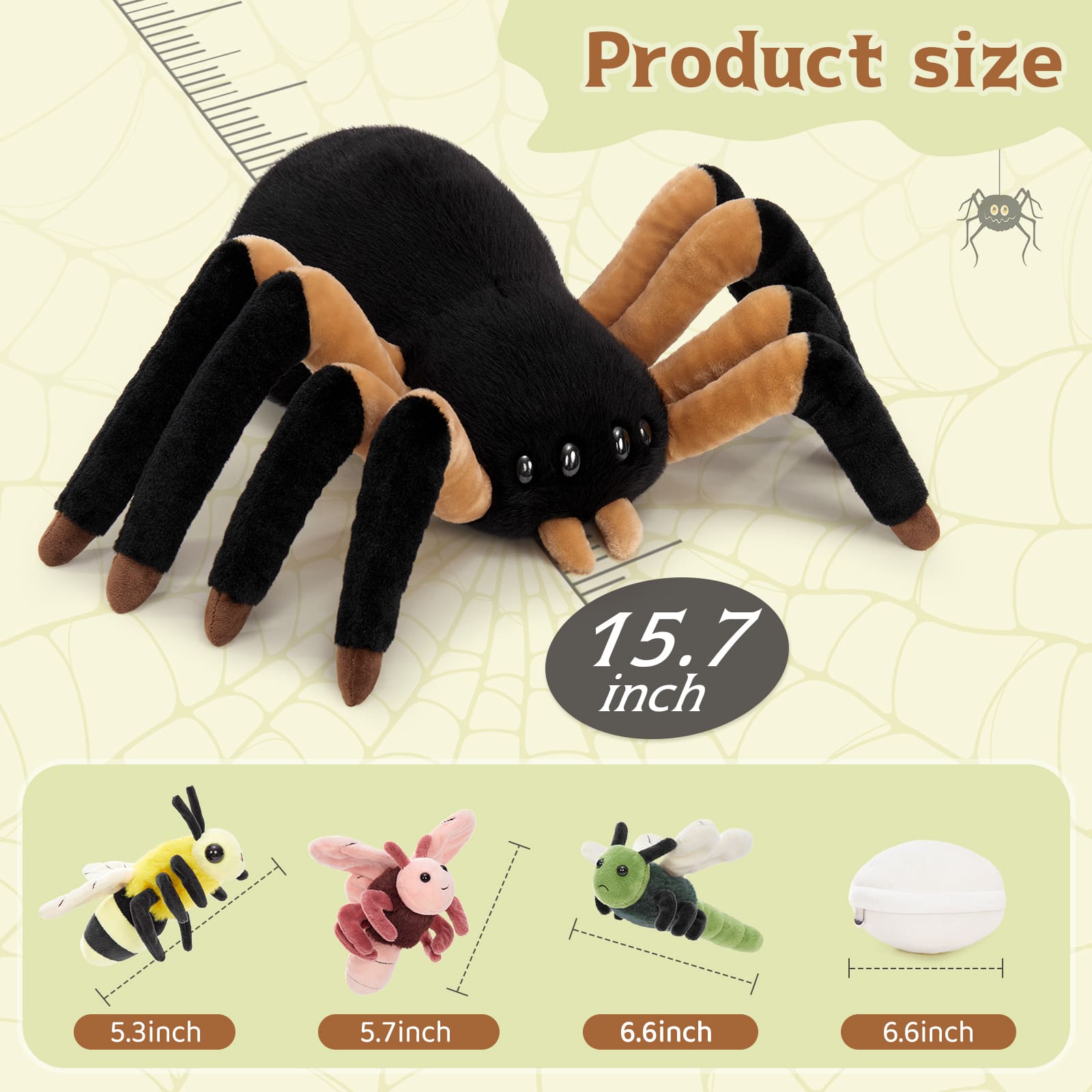 Spider Stuffed Animals Insect Plush Toys, 16 Inches
