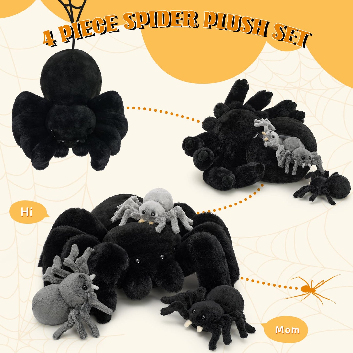 Simulation Spider Stuffed Animals, 15.75 Inches