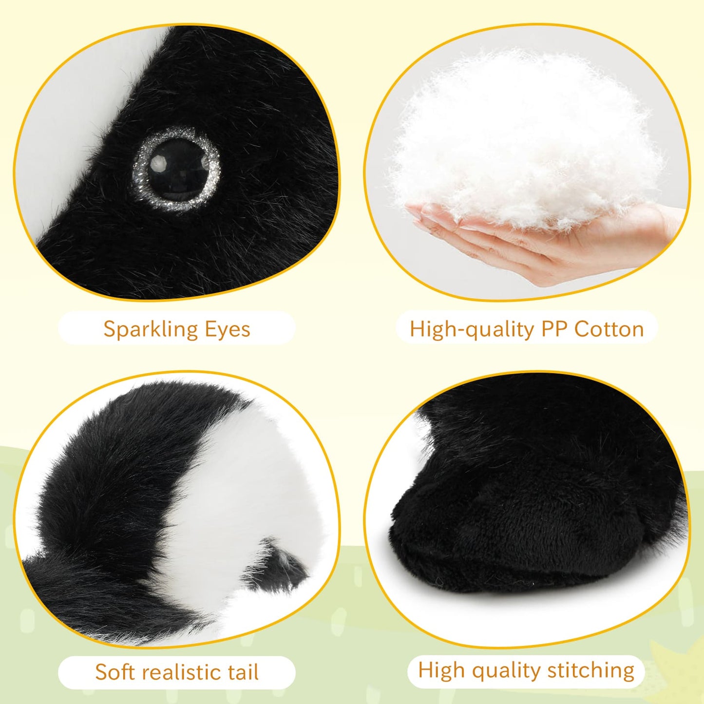 Skunk Stuffed Animals with Babies Inside the Belly - One Big Skunk with Three Mini Skunk Baby Plush Toys - MorisMos Stuffed Animals