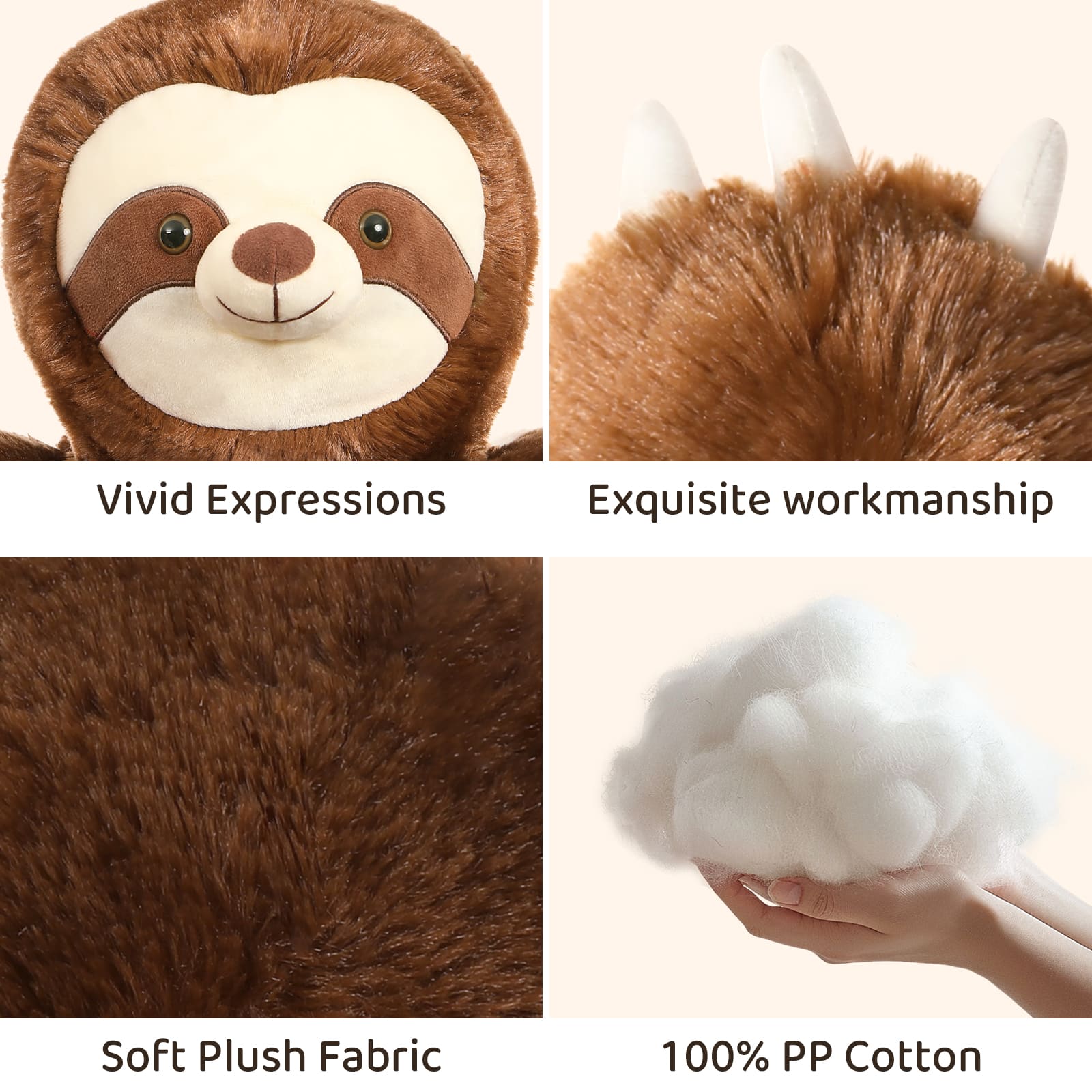 Stuffed Sloth with Four Baby Sloth Plushies Inside, Dark Brown, 24 Inches