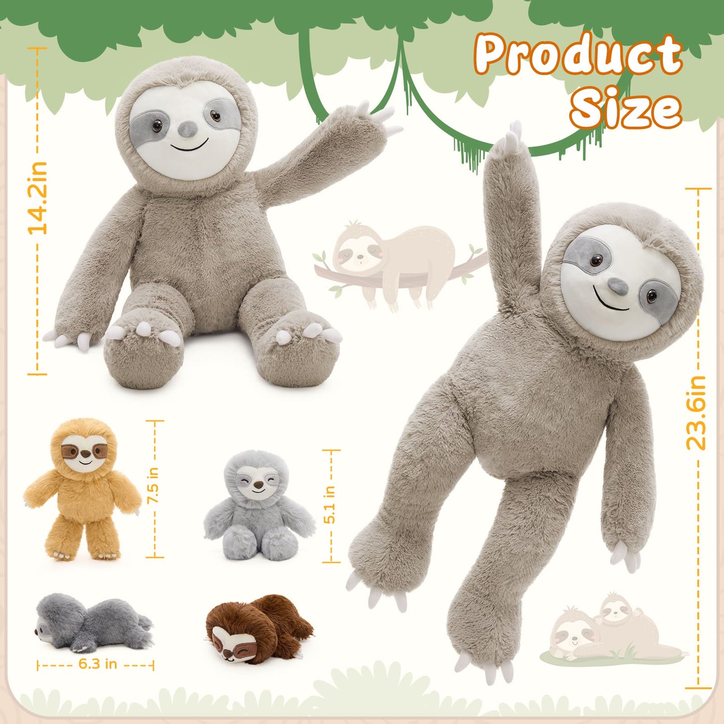 Realistic Stuffed Animals with Babies Inside - MorisMos Stuffed Animal Set - Kawaii Plush Toys for All Ages