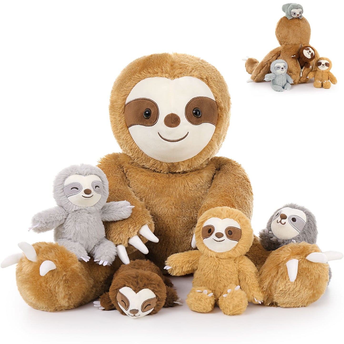 Realistic Stuffed Animals with Babies Inside - MorisMos Stuffed Animal Set - Kawaii Plush Toys for All Ages